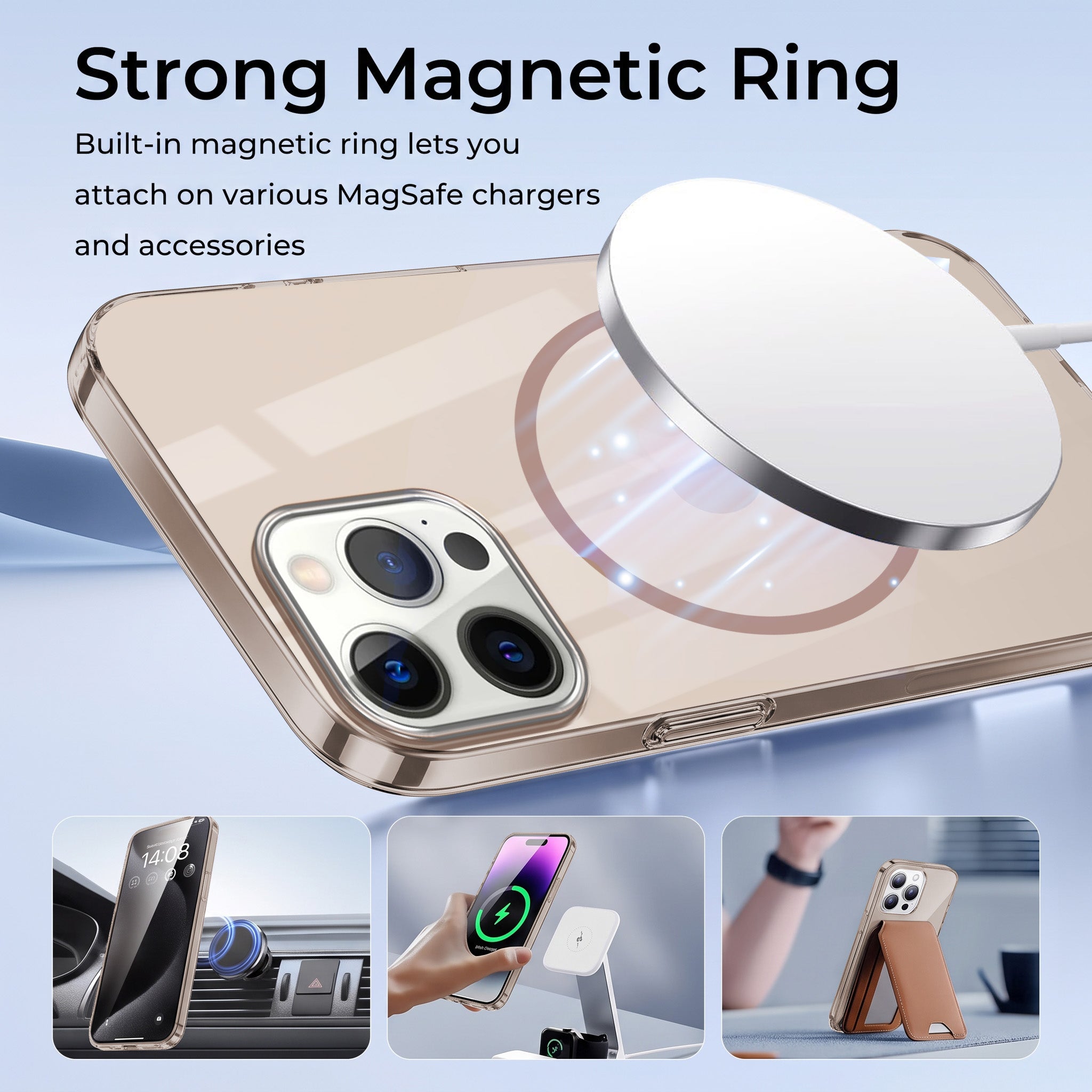 For Apple iPhone 12 Pro Max Back Case Cover Crystal Anti Yellow (Unbreakable PC | MagSafe Wireless Charging Support |Camera Protection Bump)
