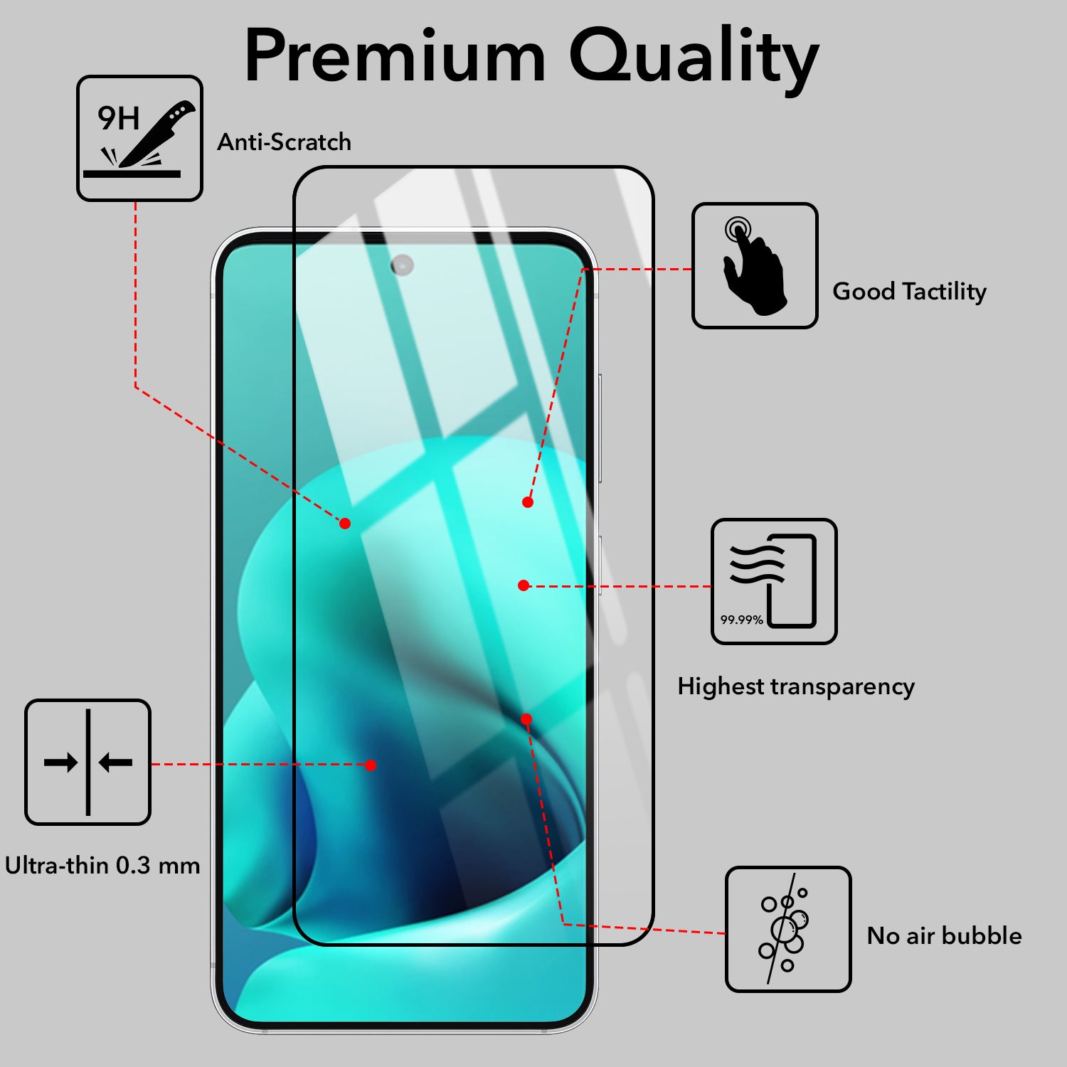 Tempered Glass For Motorola Moto G37 Military-Grade Gorilla Screen Protector With Installation Kit | Shatterproof, Full Coverage, HD Clear, Scratch Resistant (Pack of 1)
