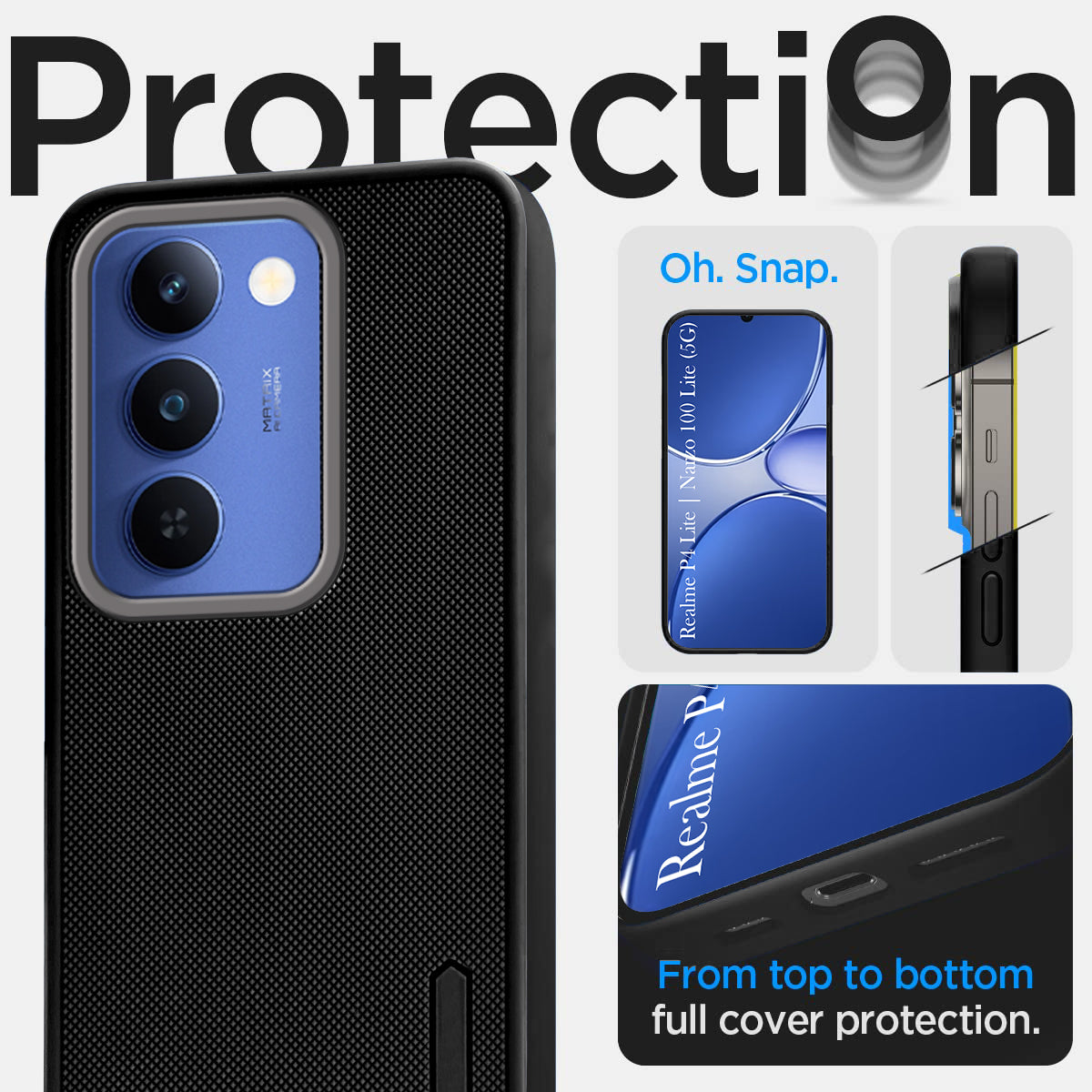 For Realme P4 Lite 5G | Narzo 100 Lite 5G Back Cover Case Rubberised (Textured Grip Design| Micro-Fiber Cloth Inside | Slim and Light Weight | Soft Touch and Feel)