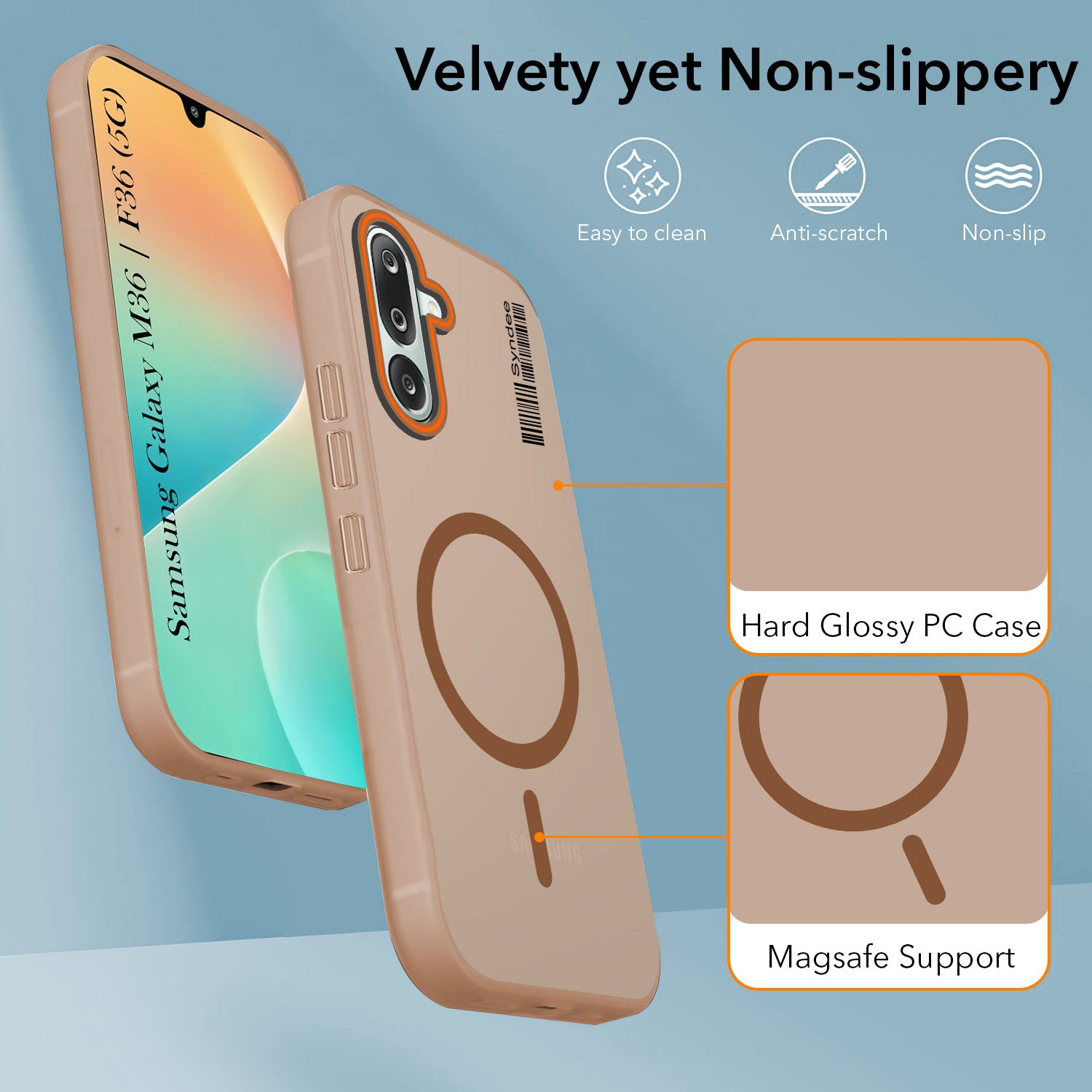 For Samsung Galaxy M36 | Samsung Galaxy F36 Back Cover Case (Soft Touch | Camera Bump Protection | MagSafe Compatible | Matte Finish)