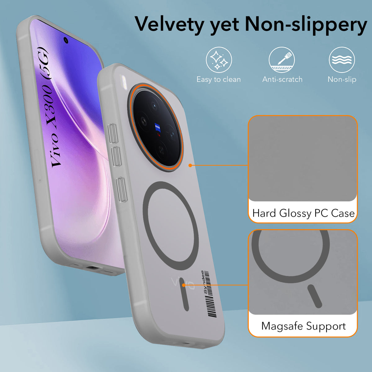 For Vivo X300 5G Back Cover Case (Soft Touch | Camera Bump Protection | MagSafe Compatible | Matte Finish)