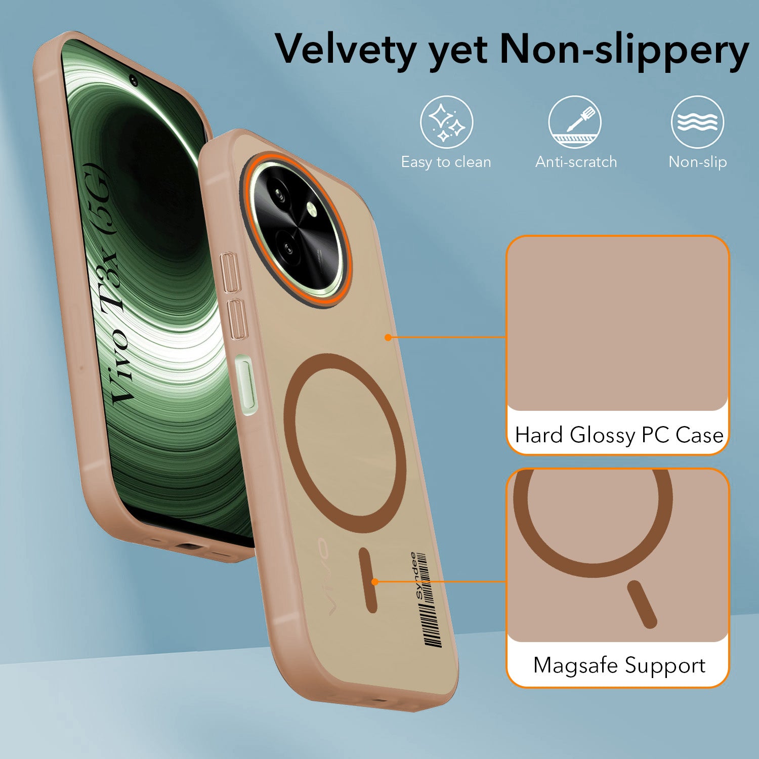 For Vivo T3x 5G Back Cover Case (Soft Touch | Camera Bump Protection | MagSafe Compatible | Matte Finish)