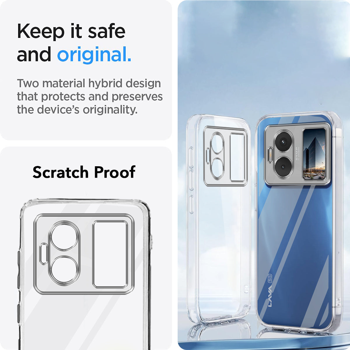 For Lava Blaze Duo Back Cover (Silicone Clear Shockproof Case with Camera Protection | Soft and Flexible | Transparent)