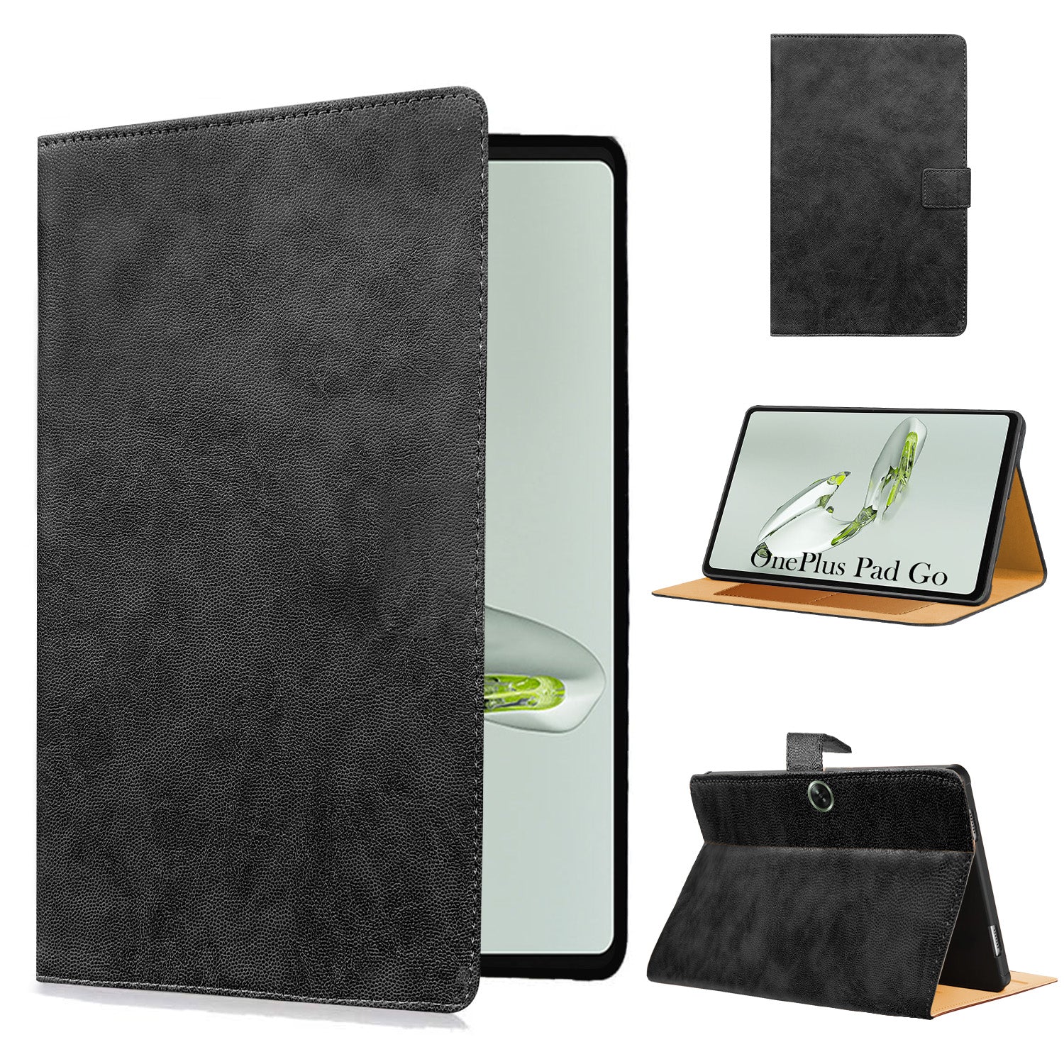 For OnePlus Pad Go 11.35 Inch Flip Cover Folio Cover (PU Leather | Multi-Angle Smart Stand | Card Storage Slots | Silicone Back Pouch)