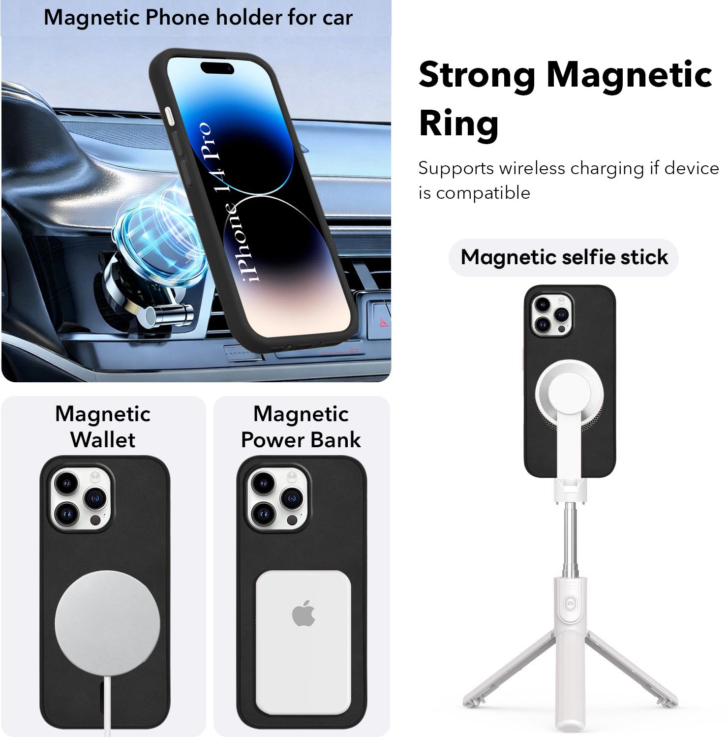 For Apple iPhone 14 Pro Back Cover Case Leather Finish (MagSafe Compatible Wireless Charging | Soft Touch | Camera Bump Protection)