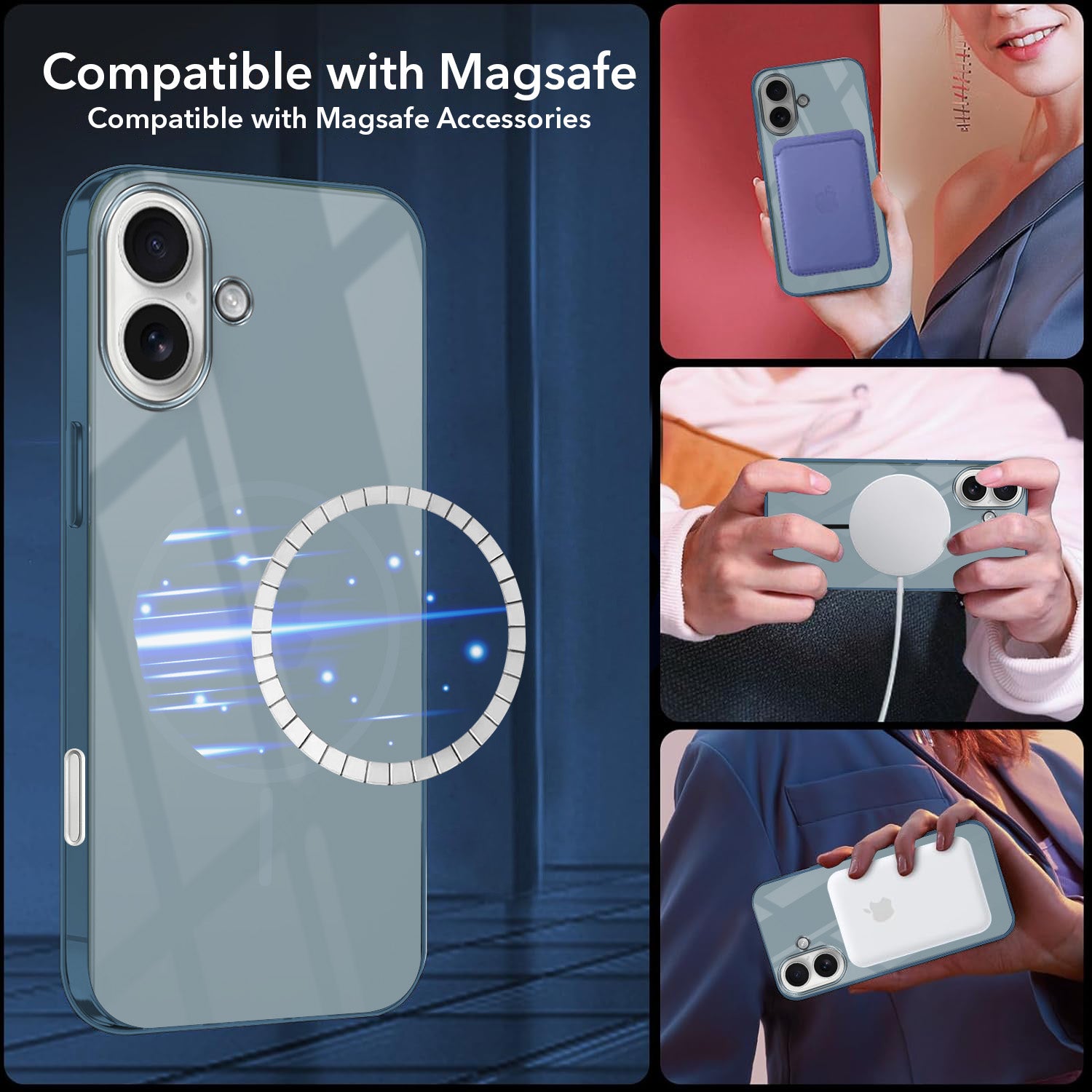 For Apple iPhone 16 Plus Back Cover Case (Crystal Clear Case | MagSafe Wireless Charging Support | Hard Anti Yellow | Camera Protection Bump)