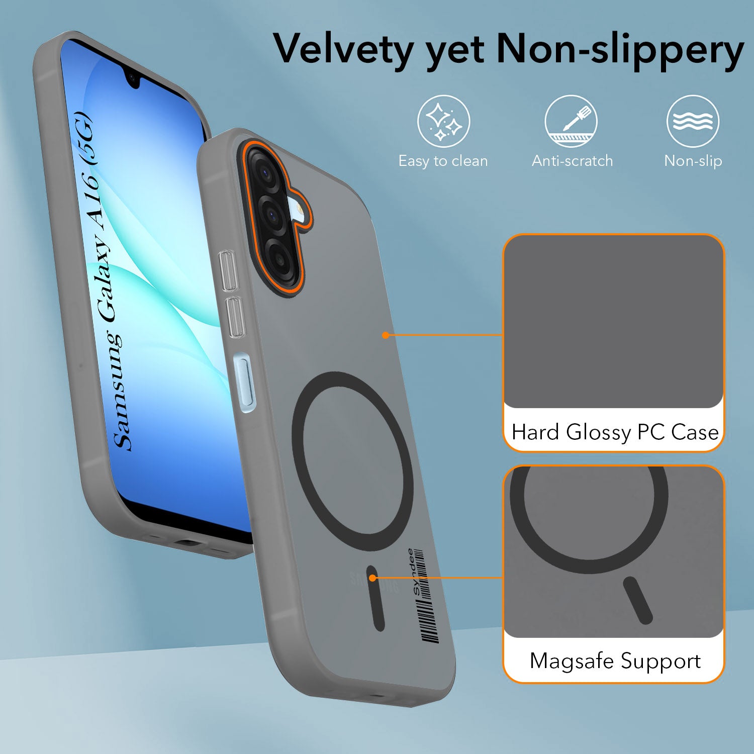 For Samsung Galaxy A16 5G Back Cover Case (Soft Touch | Camera Bump Protection | MagSafe Compatible | Matte Finish)