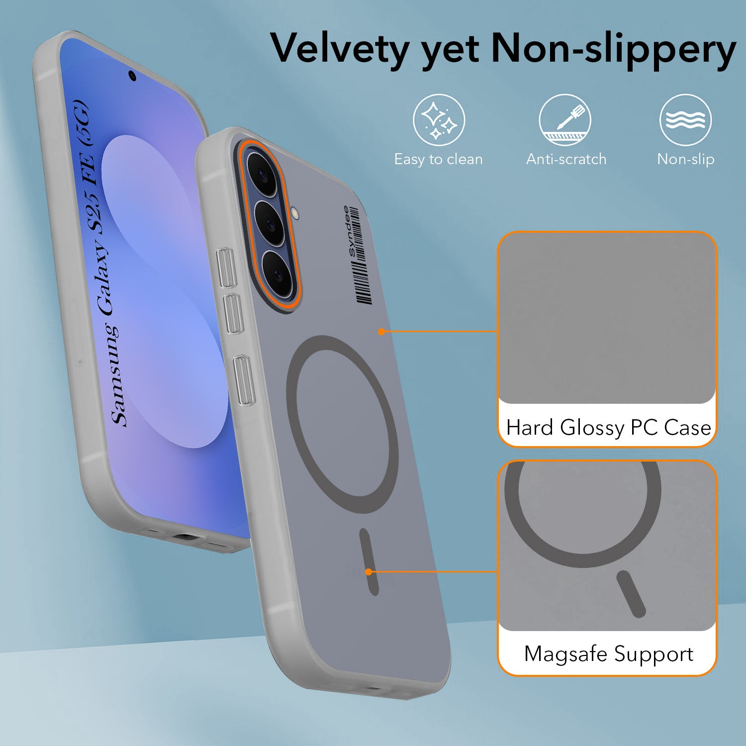 For Samsung Galaxy S25 FE Back Cover Case (Soft Touch | Camera Bump Protection | MagSafe Compatible | Matte Finish)