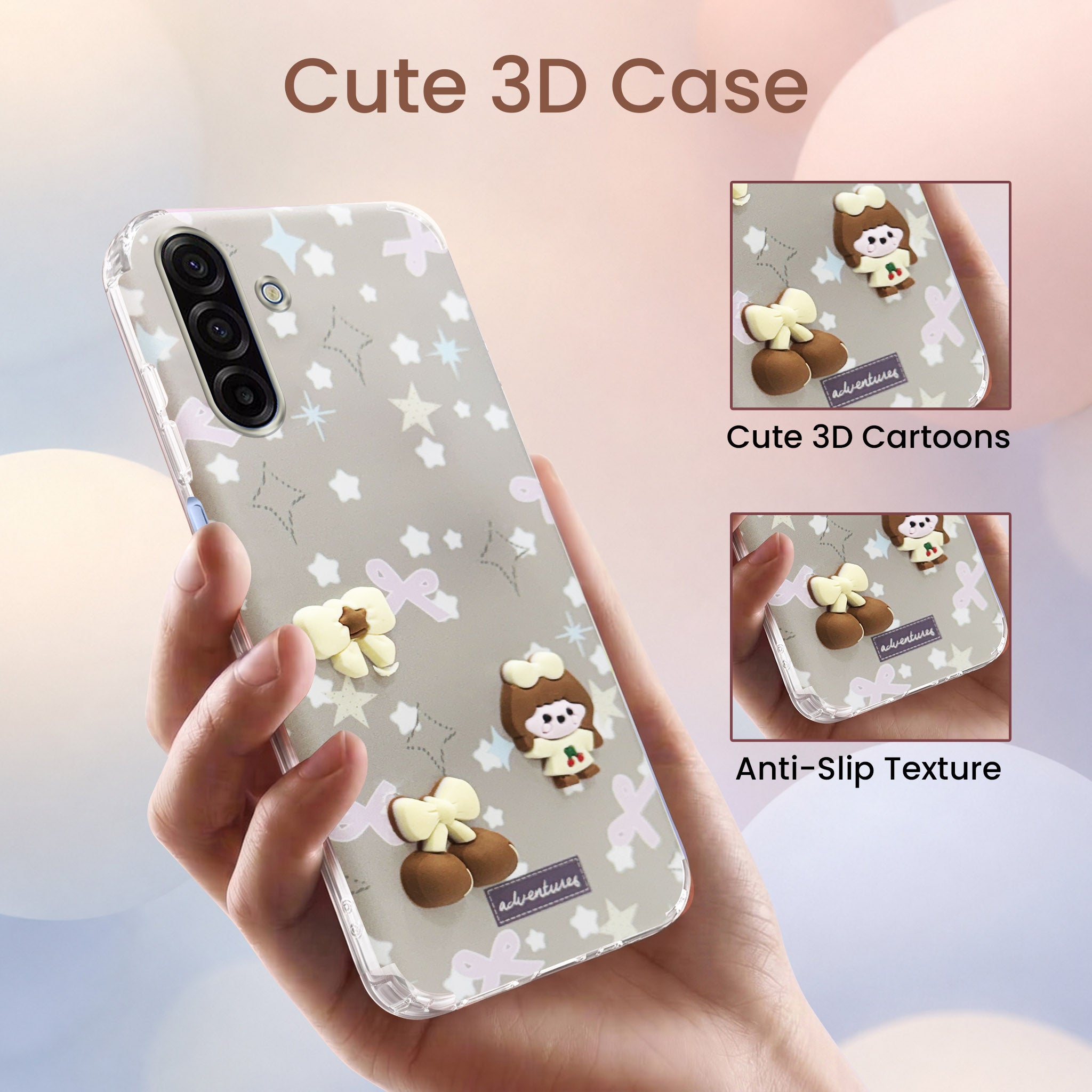For Samsung Galaxy A17 | Samsung F17 | Samsung M17 5G Back Cover Case (3D Cute Cartoons | Hard Back Side Soft | Matte Premium Finish | HD Printing)