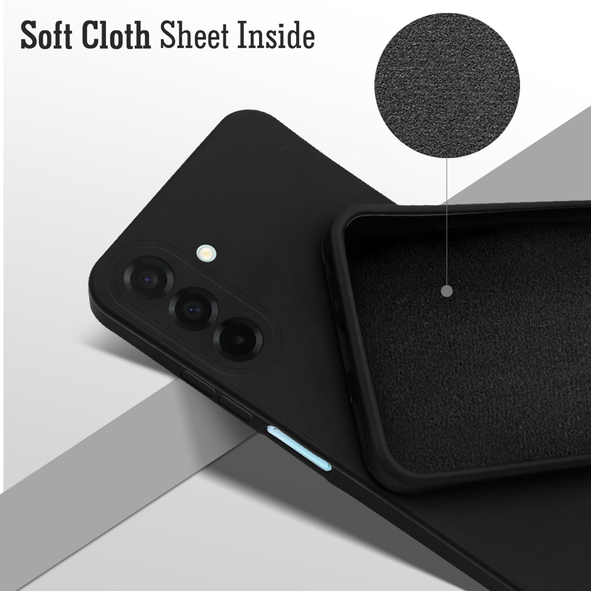 For Samsung Galaxy A26 5G Back Cover Case ( Matte Finish Silicone with Inside Fiber cloth)