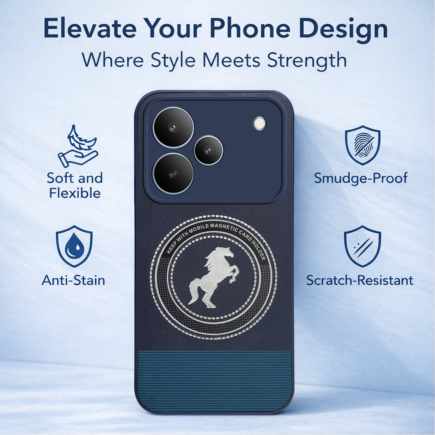 For Realme P4 Back Cover Case PU Leather Finish (Professional Minimalist Texture | MagSafe Compatile | Camera Protection | Sleek Sober Formal)