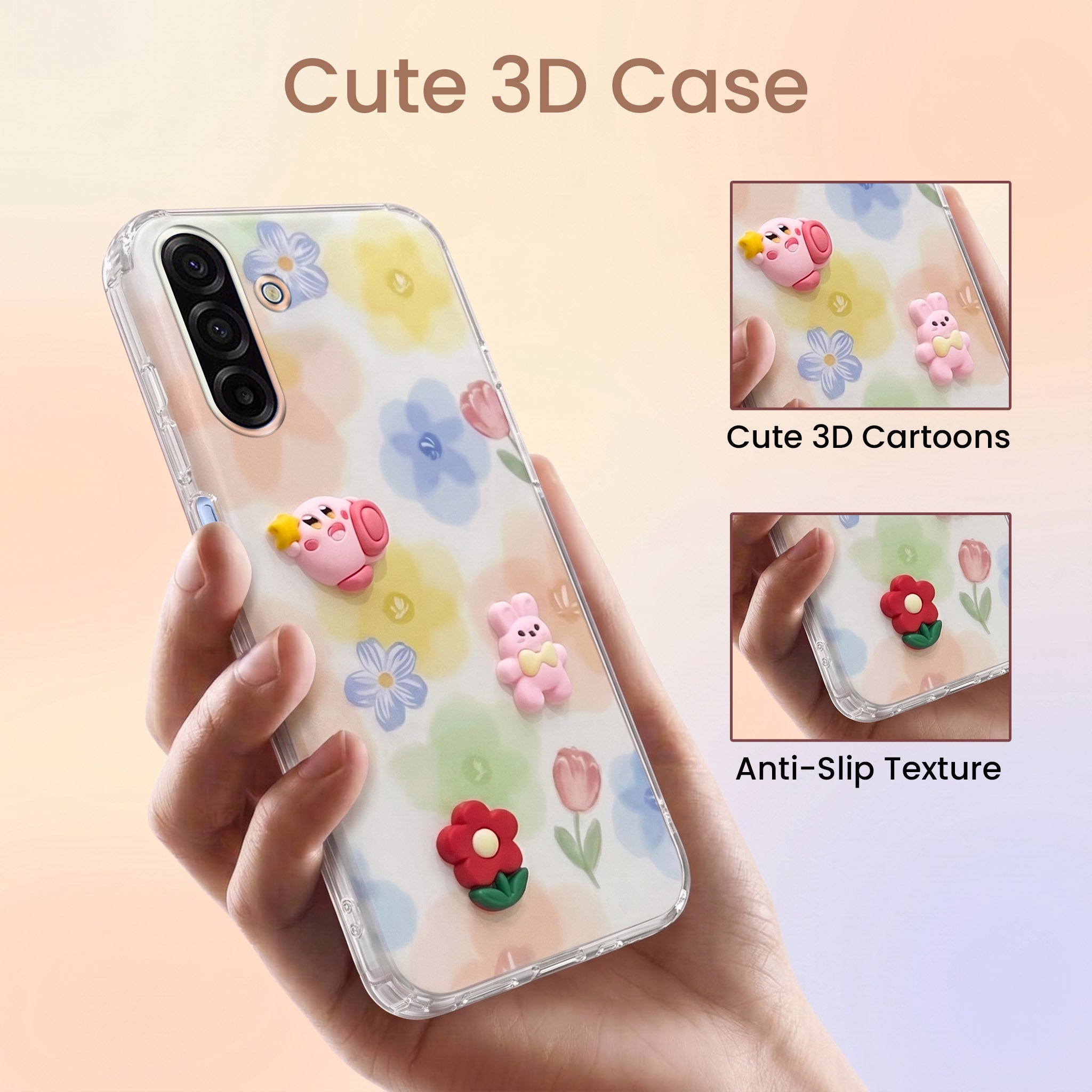 For Samsung Galaxy A17 | Samsung F17 | Samsung M17 5G Back Cover Case (3D Cute Cartoons | Hard Back Side Soft | Matte Premium Finish | HD Printing)