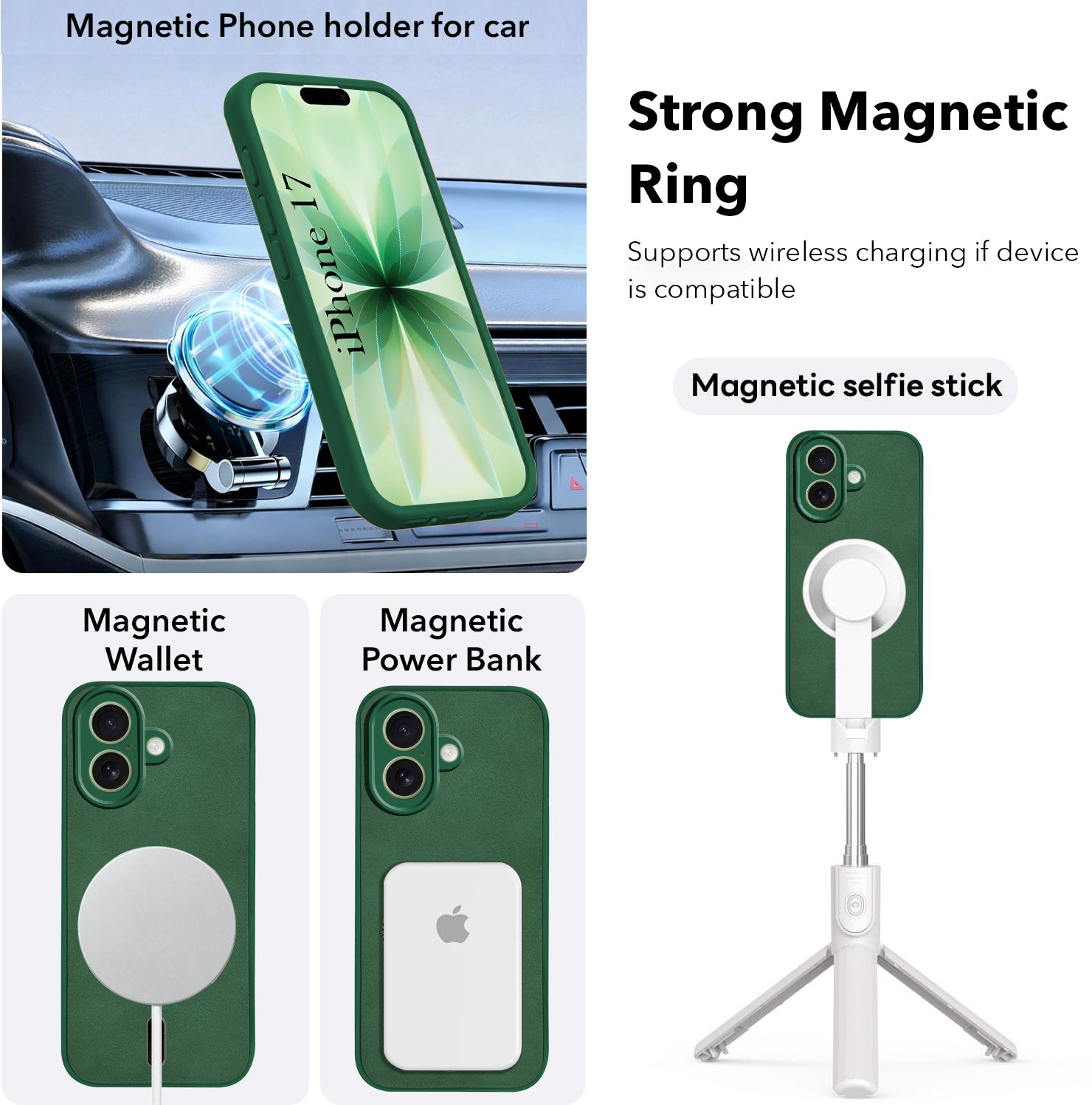 For Apple iPhone 17 Back Cover Case Leather Finish (MagSafe Compatible Wireless Charging | Soft Touch | Camera Bump Protection)