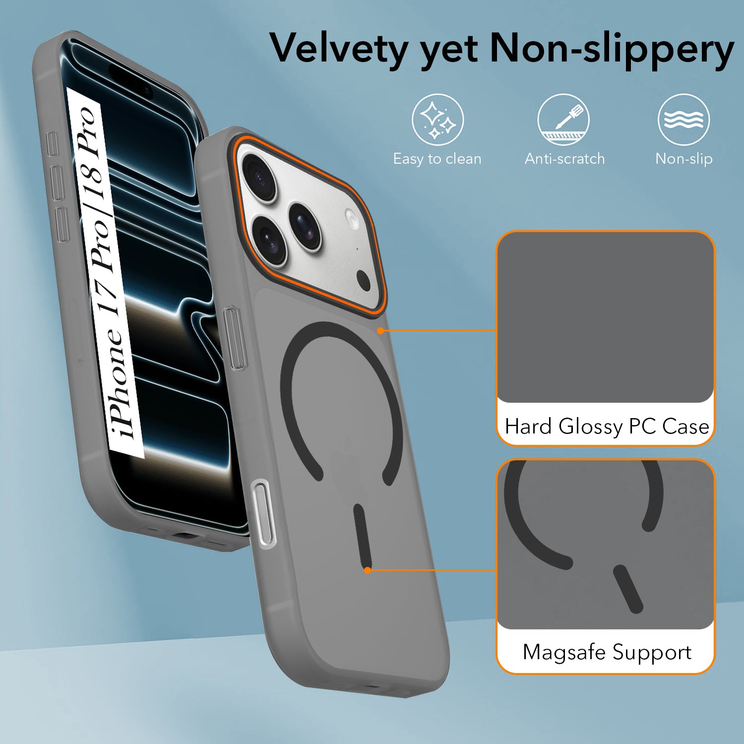 For iPhone 17 Pro | iPhone 18 Pro Back Cover Case (Soft Touch | Camera Bump Protection | MagSafe Compatible | Matte Finish)
