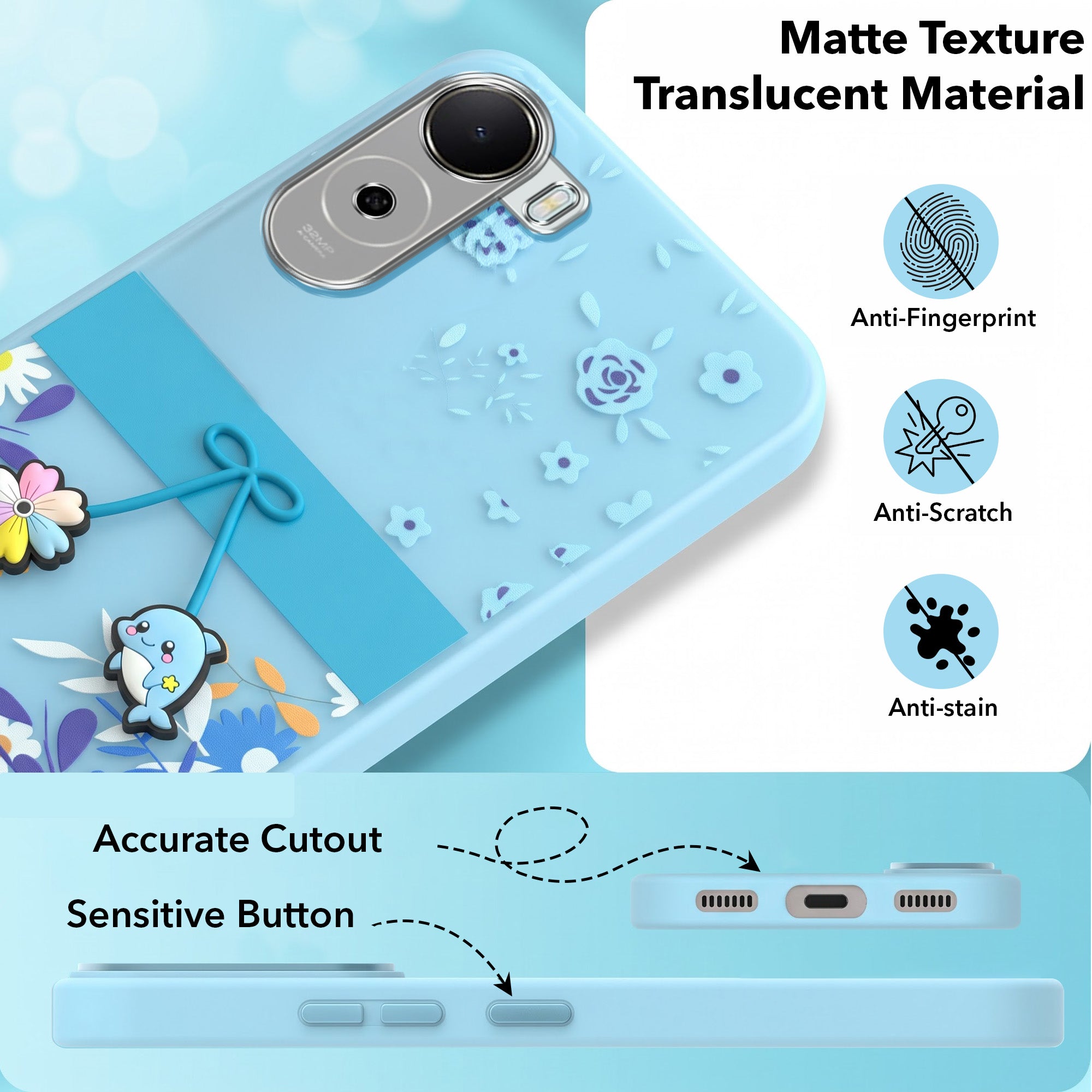 For Redmi A7 Pro 4G|5G Back Cover Case (3D Cute Cartoons | Hard Back Side Soft | Matte Premium Finish | HD Printing)