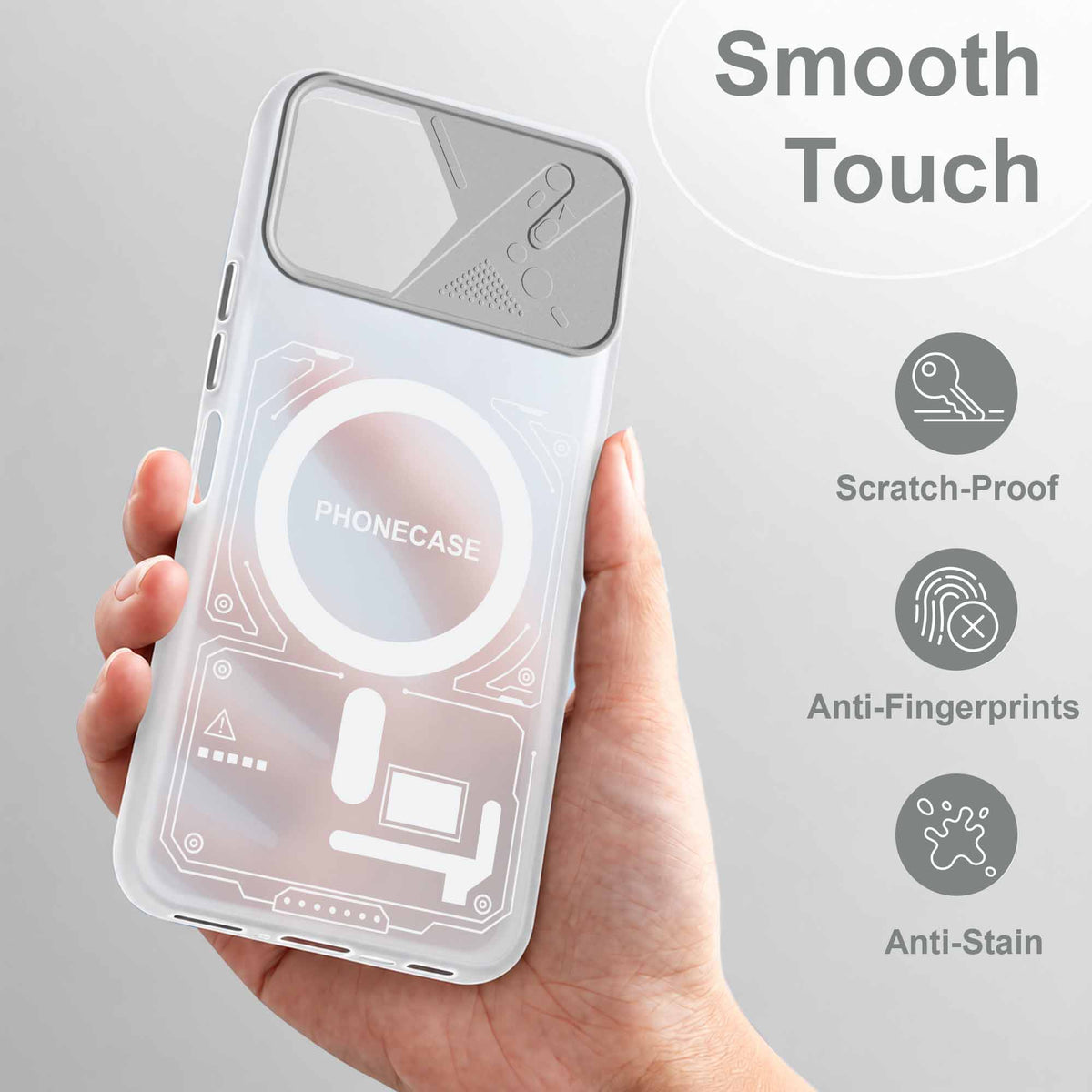 For Samsung Galaxy M17e Metallic Back Cover Case (Metallic Camera Protection & Buttons | Translucent Milky Shade | Hard Polycarbonate)