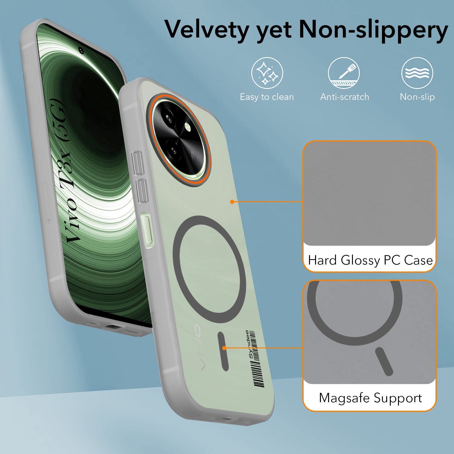 For Vivo T3x 5G Back Cover Case (Soft Touch | Camera Bump Protection | MagSafe Compatible | Matte Finish)