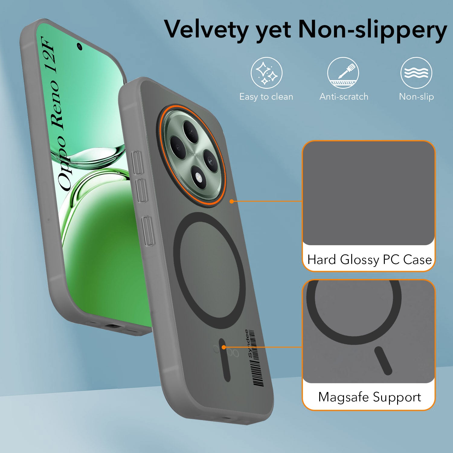 For Oppo Reno 12F Back Cover Case (Soft Touch | Camera Bump Protection | MagSafe Compatible | Matte Finish)