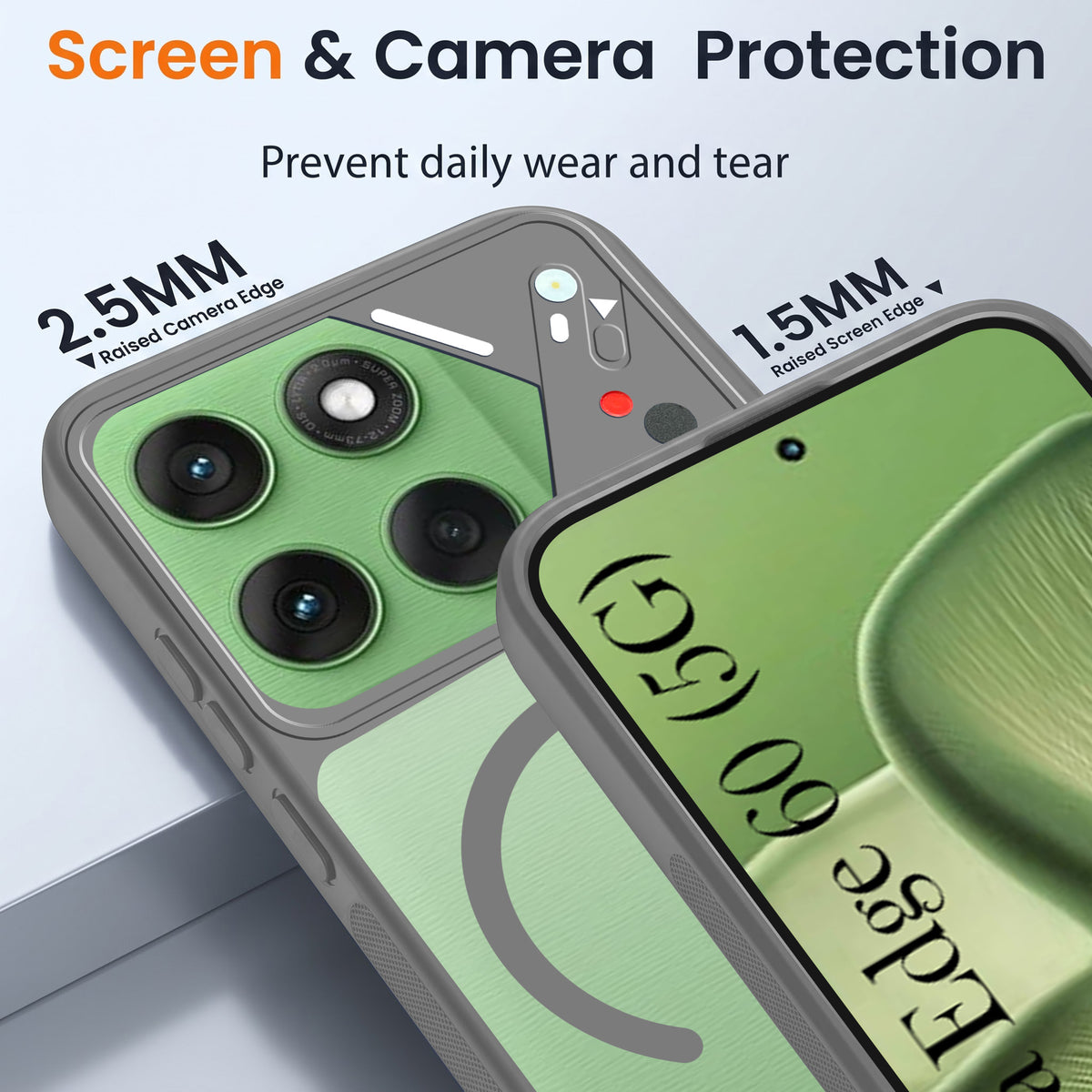 For Motorola Moto Edge 60 Back Cover Case Lifetime Anti-Yellow Clear (Camera Protection | Side Grip | Wireless MagSafe Compatible)