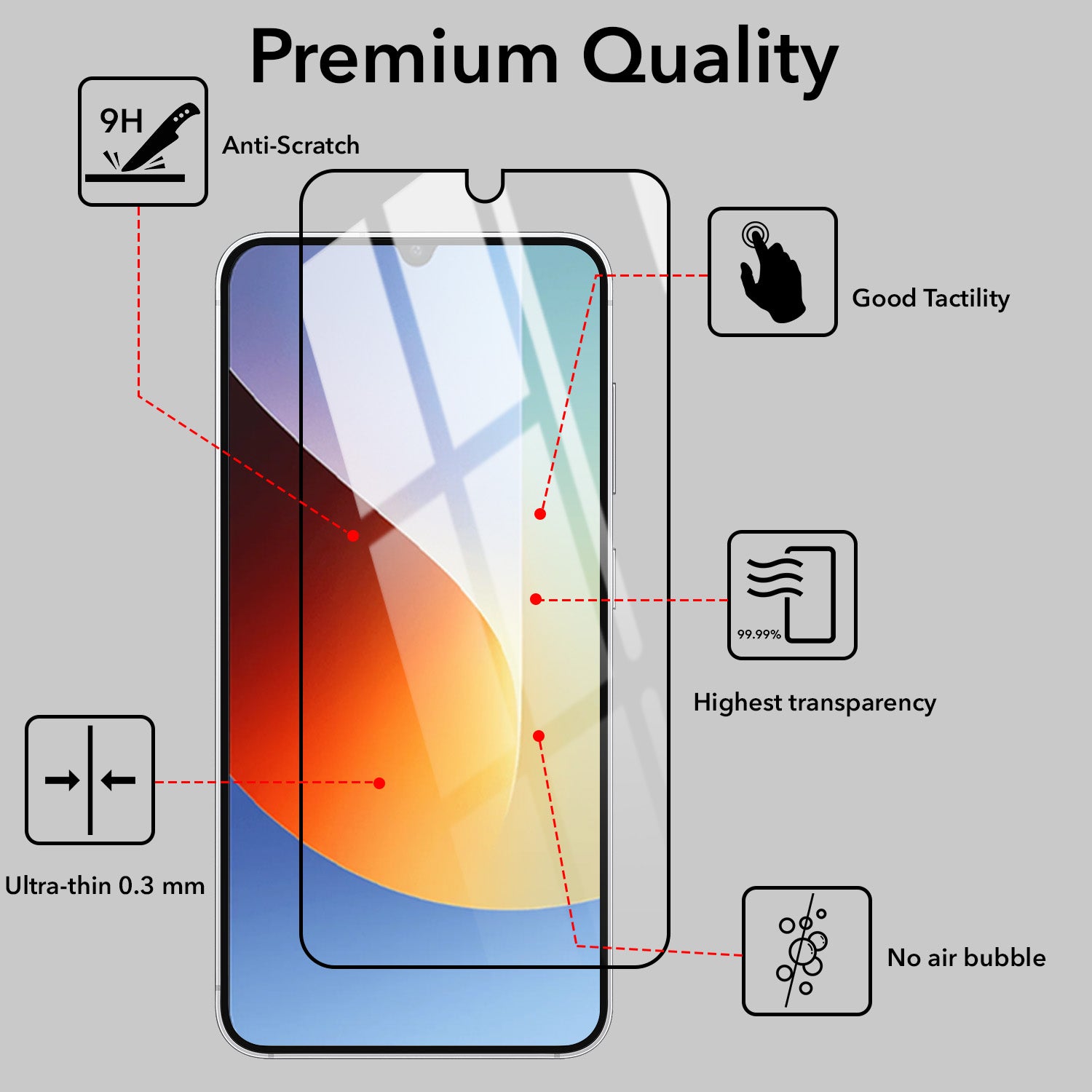 (Pack of 2) Tempered Glass For Redmi A7 Pro 4G | 5G Military-Grade Gorilla Screen Protector With Installation Kit | Shatterproof, Full Coverage, HD Clear, Scratch Resistant