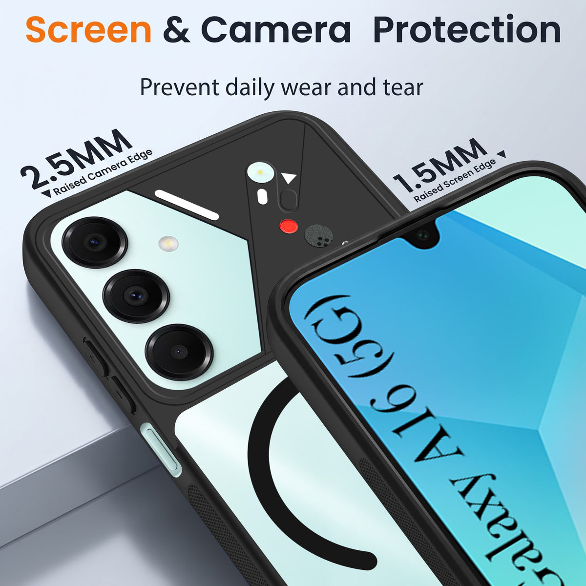 For Samsung Galaxy A16 5G Back Cover Case Lifetime Anti-Yellow Clear (Camera Protection | Side Grip | Wireless MagSafe Compatible)