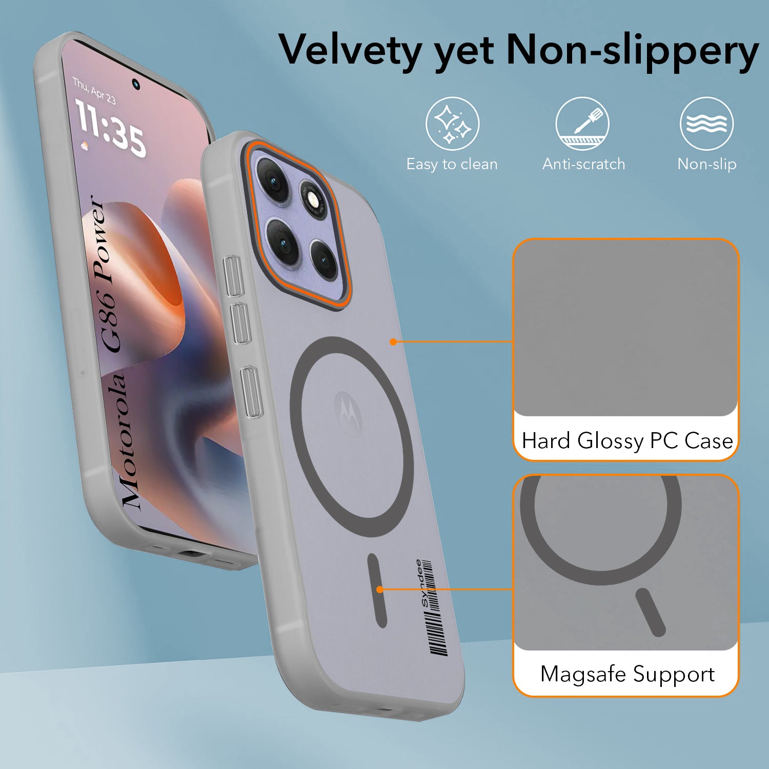 For Motorola Moto G86 Power Back Cover Case (Soft Touch | Camera Bump Protection | MagSafe Compatible | Matte Finish)