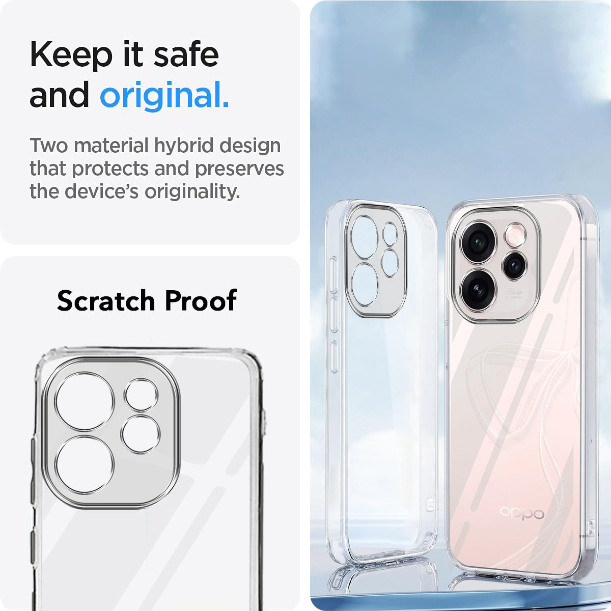 For Oppo Reno15 Pro Mini 5G | Oppo Reno 15 Pro Mini 5G Back Cover Case Silicone (Clear Shockproof Case with Camera Protection | Soft and Flexible | Transparent)