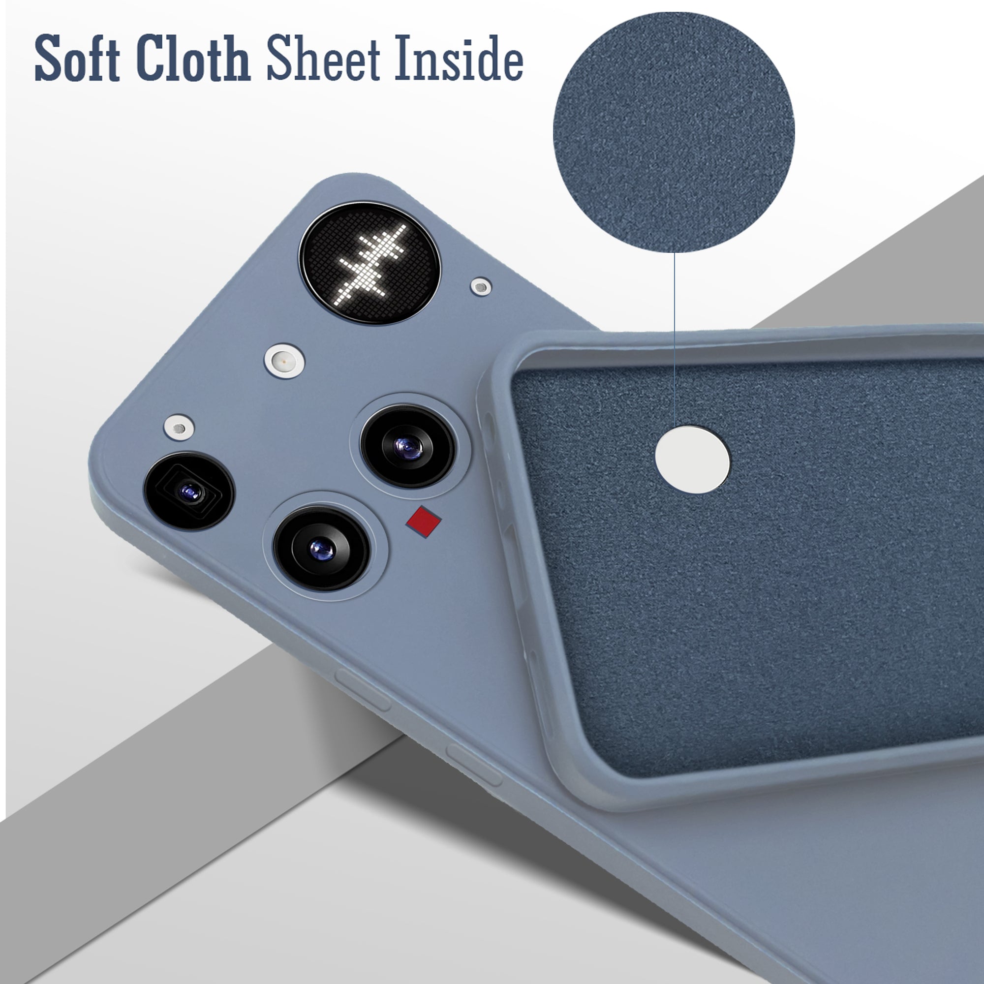 For Nothing Phone 3 Back Cover Case ( Matte Finish Silicone with Inside Fiber cloth)