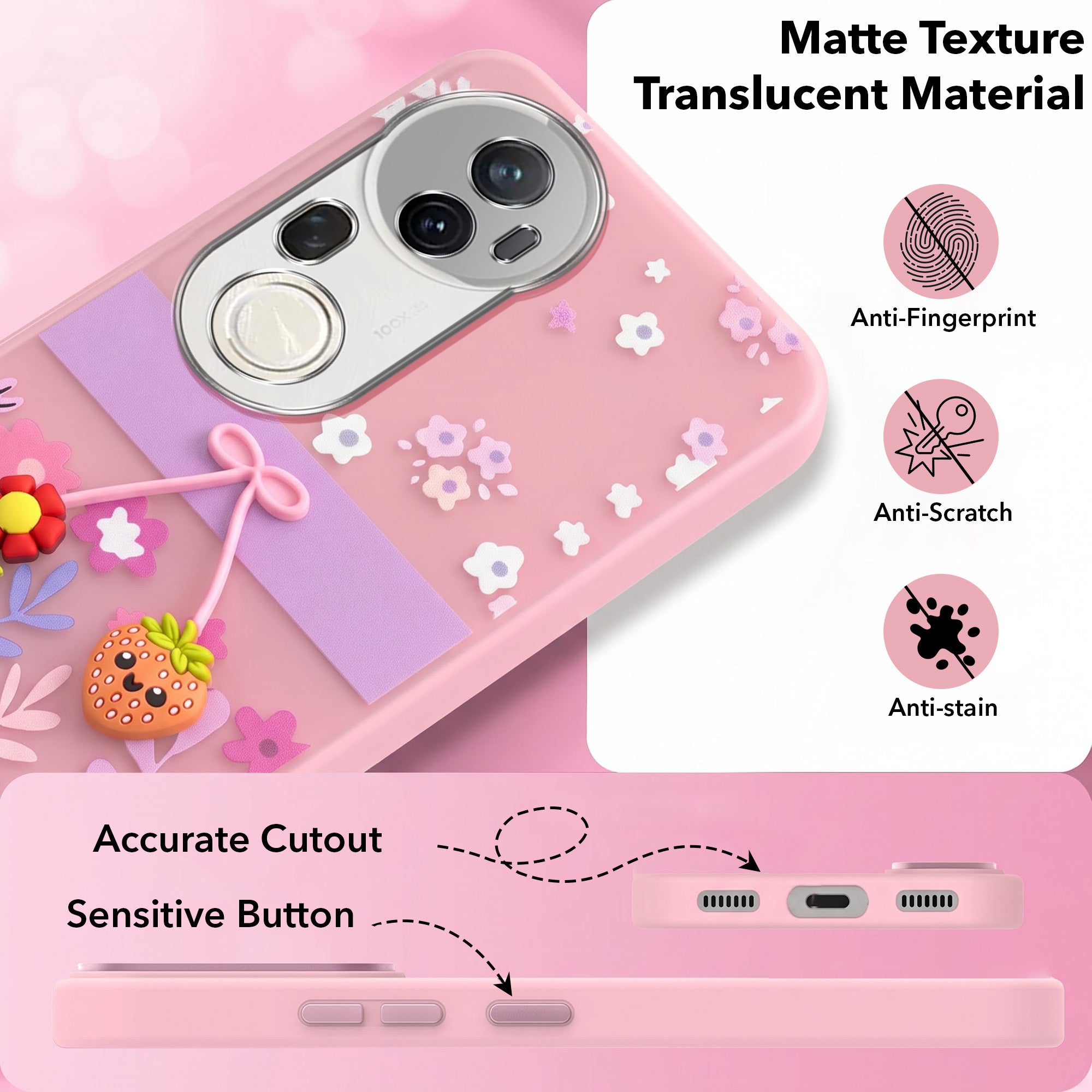 For Vivo T4 Ultra Back Cover Case (3D Cute Cartoons | Hard Back Side Soft | Matte Premium Finish | HD Printing)