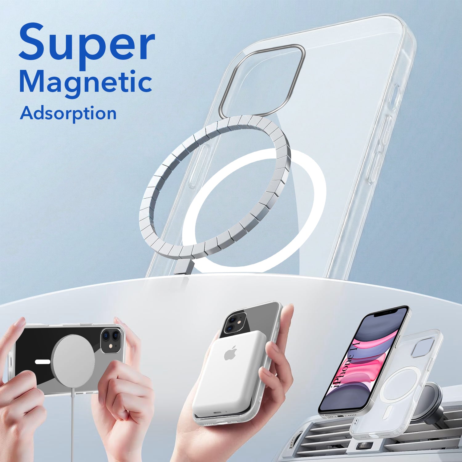 For Apple iPhone 11 Back Case Cover Lifetime Anti-Yellow MagSafe Compatible Clear (Sleek Hard Crystal | Camera Protection and Shockproof)