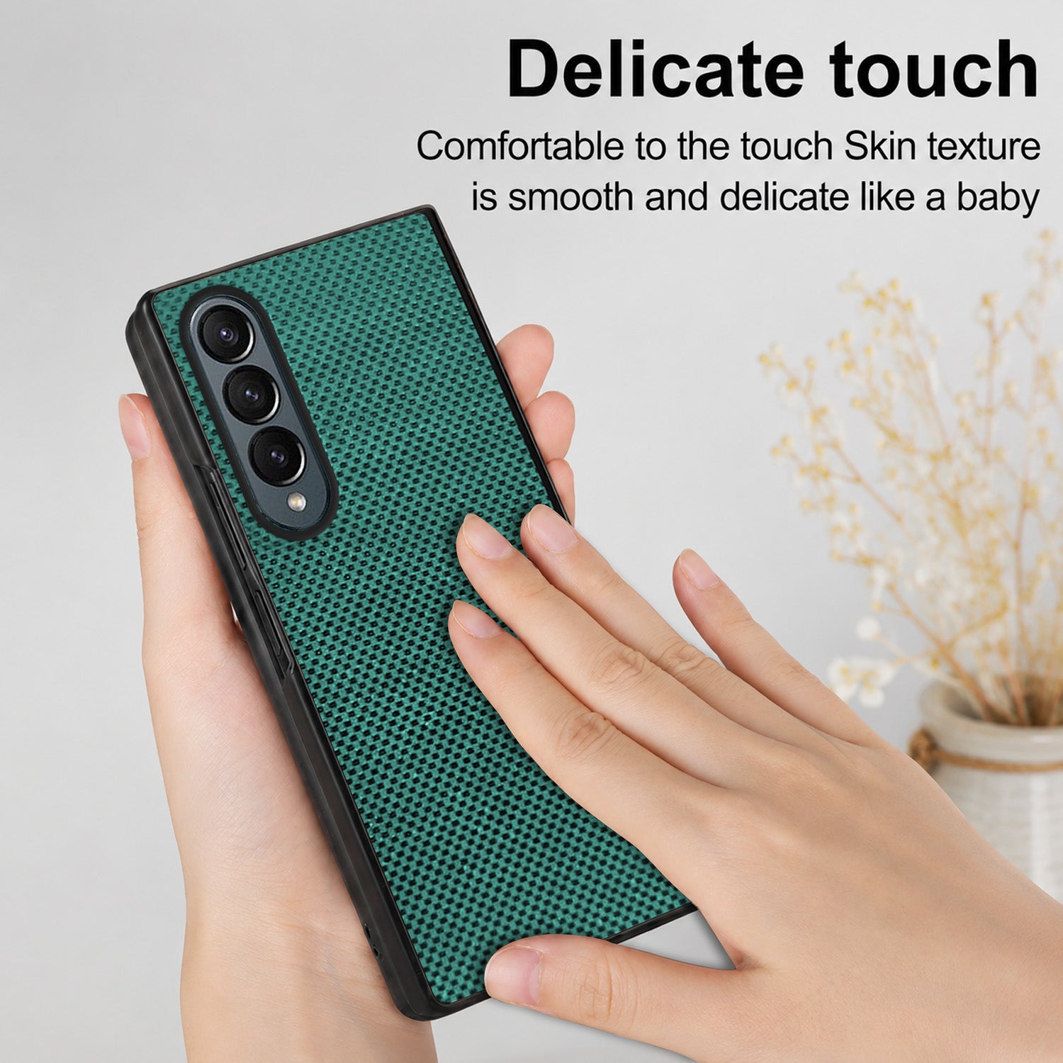 For Samsung Galaxy Z Fold 4 5G Back Flip Case Cover (Craft Printed Design | Hybrid Texture | Inside Microfiber Cloth)