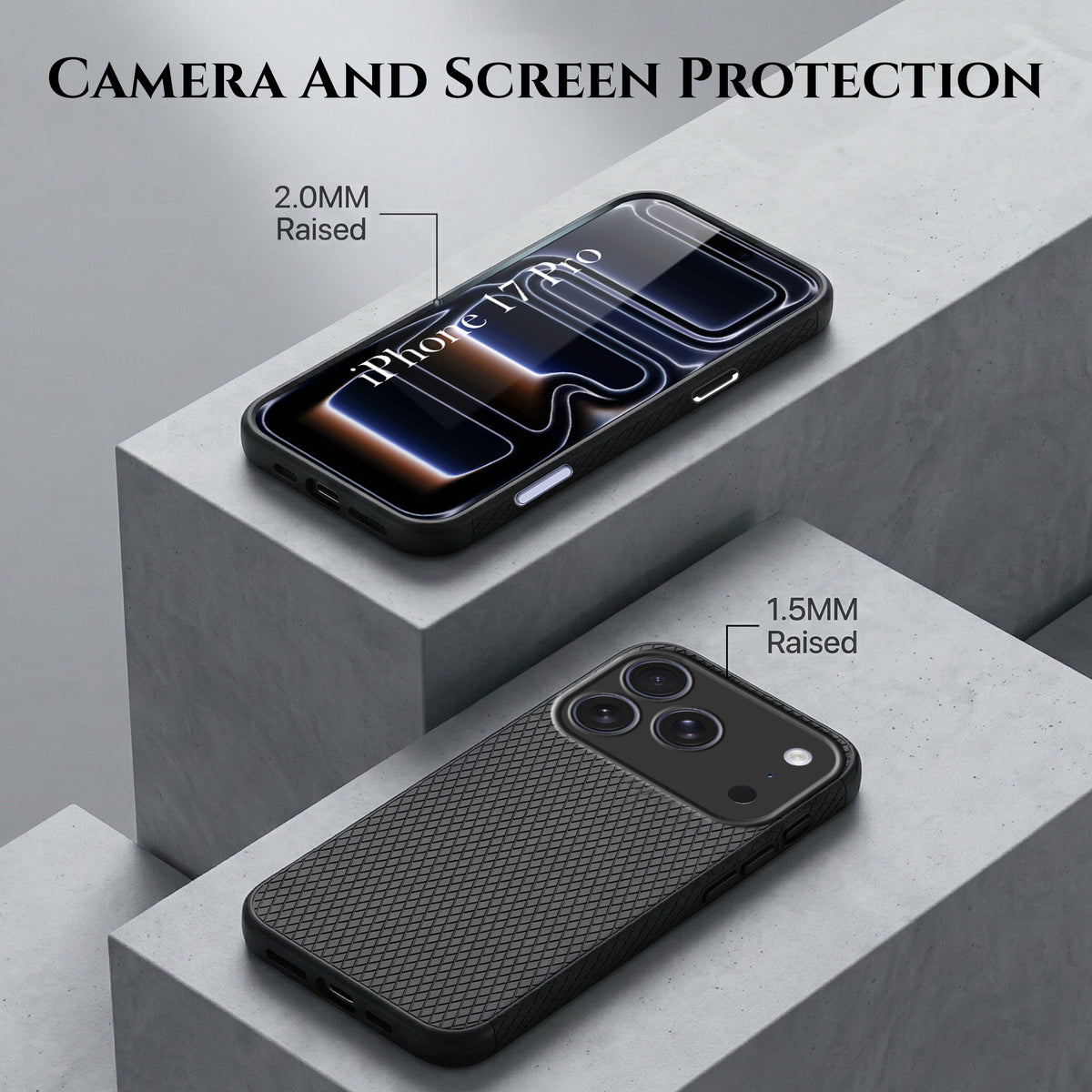For iPhone 17 Pro Combo with Back Cover and 9H Tempered Glass (Liquid Silicone | Camera Protection | Oleophobic Coating Screen Glass)