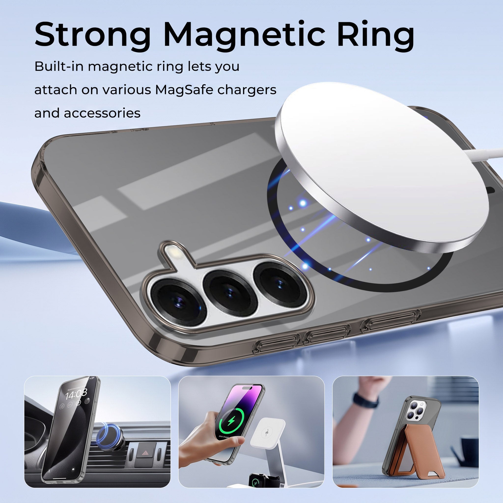For Samsung Galaxy S25 Plus Back Case Cover Crystal Anti Yellow (Unbreakable PC | MagSafe Wireless Charging Support |Camera Protection Bump)