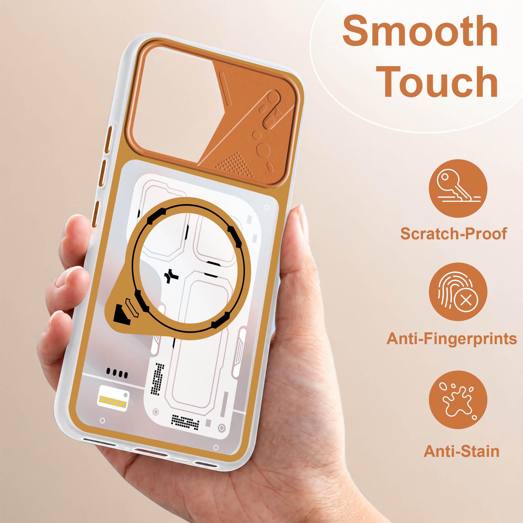For Oppo F33 Pro 5G Metallic Back Cover Case (Metallic Camera Protection & Buttons | Translucent Milky Shade | Hard Polycarbonate)