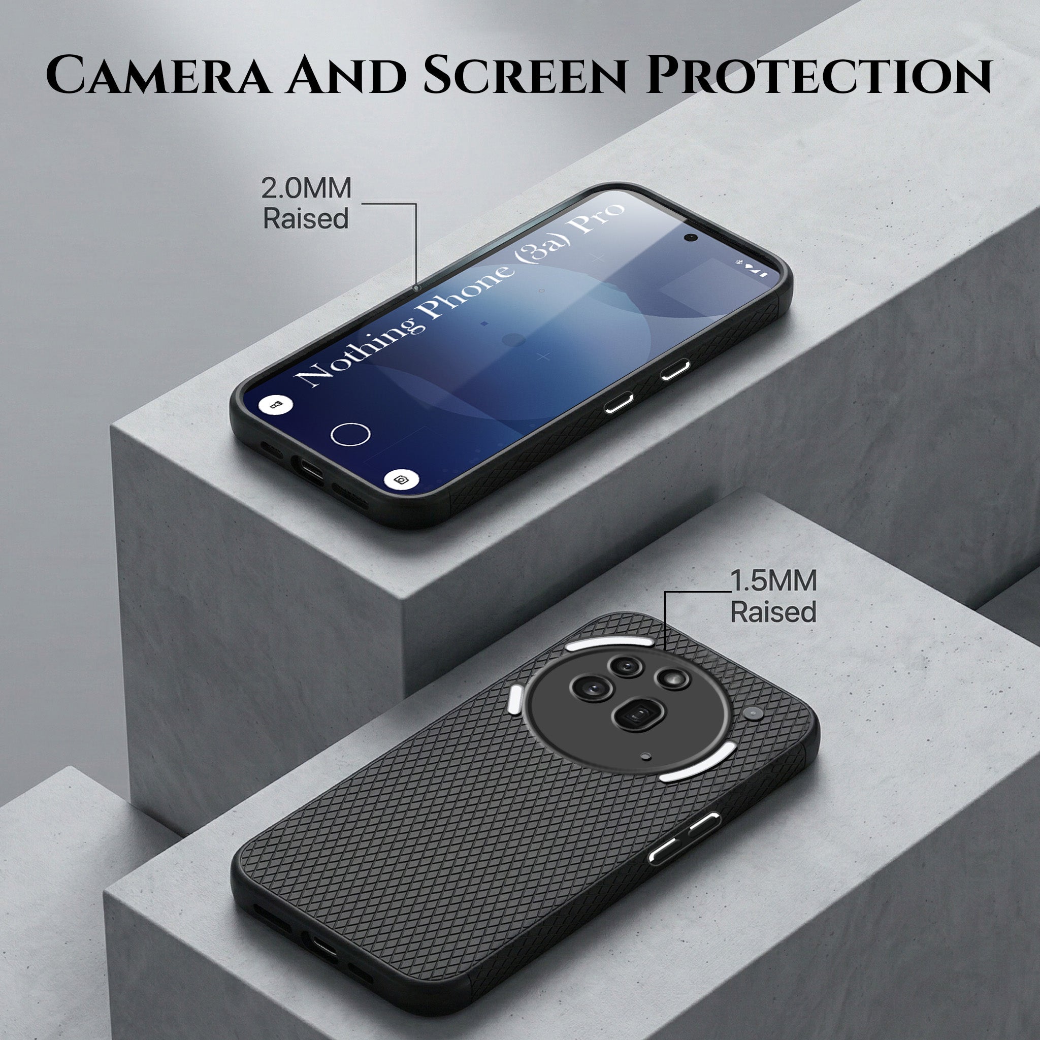 For Nothing Phone 3A Pro 5G Combo with Back Cover and 9H Tempered Glass (Liquid Silicone | Camera Protection | Oleophobic Coating Screen Glass)