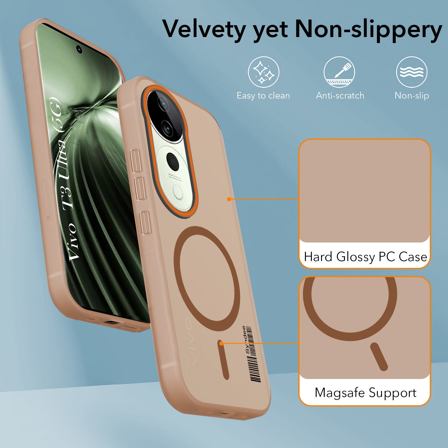 For Vivo T3 Ultra Back Cover Case (Soft Touch | Camera Bump Protection | MagSafe Compatible | Matte Finish)