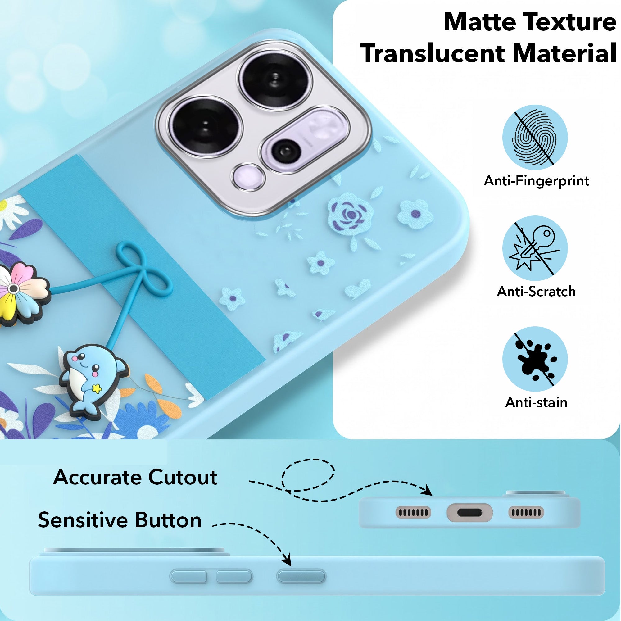 For Oppo Reno14 Pro 5G | Oppo Reno 14 Pro 5G Back Cover Case (3D Cute Cartoons | Hard Back Side Soft | Matte Premium Finish | HD Printing)
