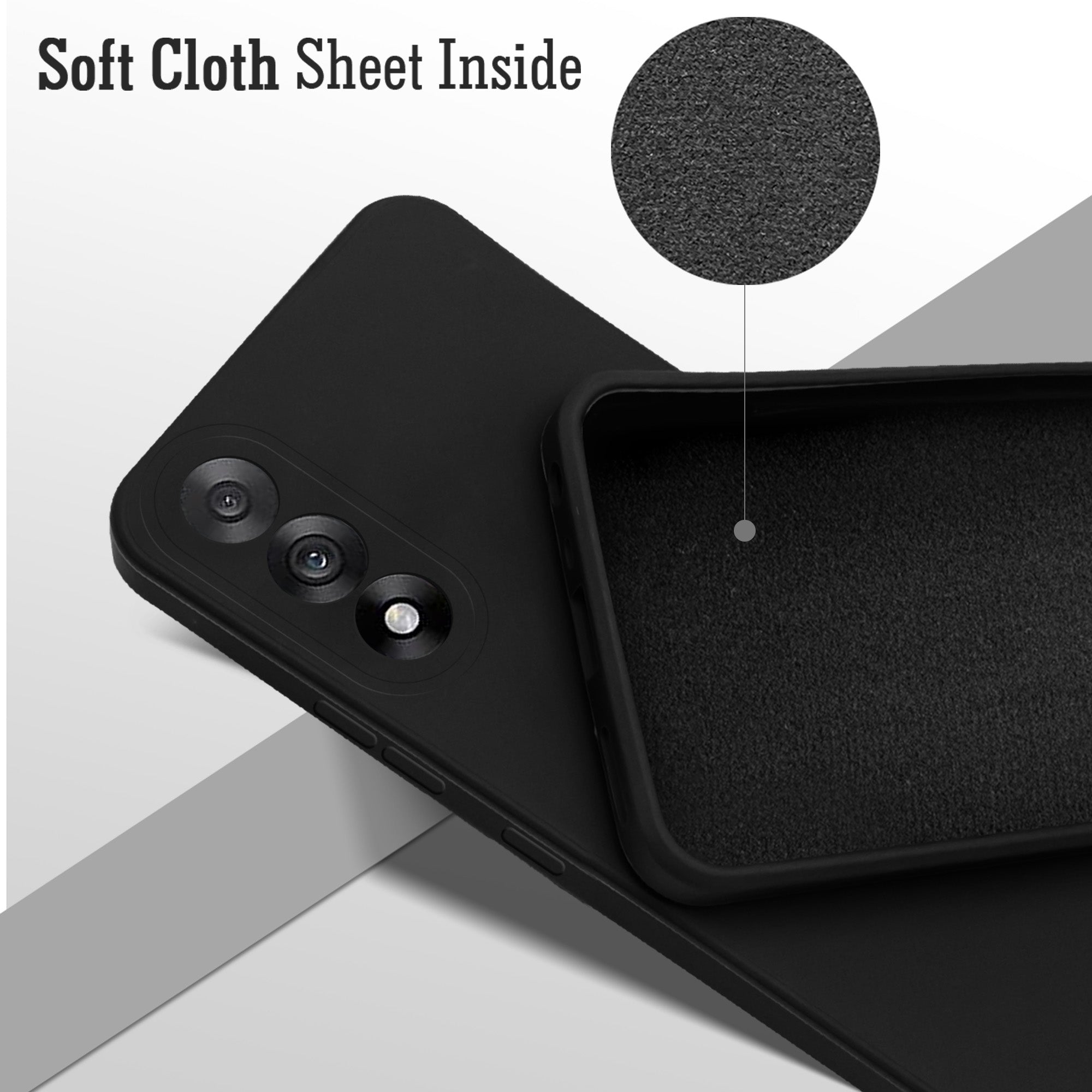 For Oneplus Nord 5 Back Cover Case (Matte Finish Silicone with Inside Fiber Cloth)