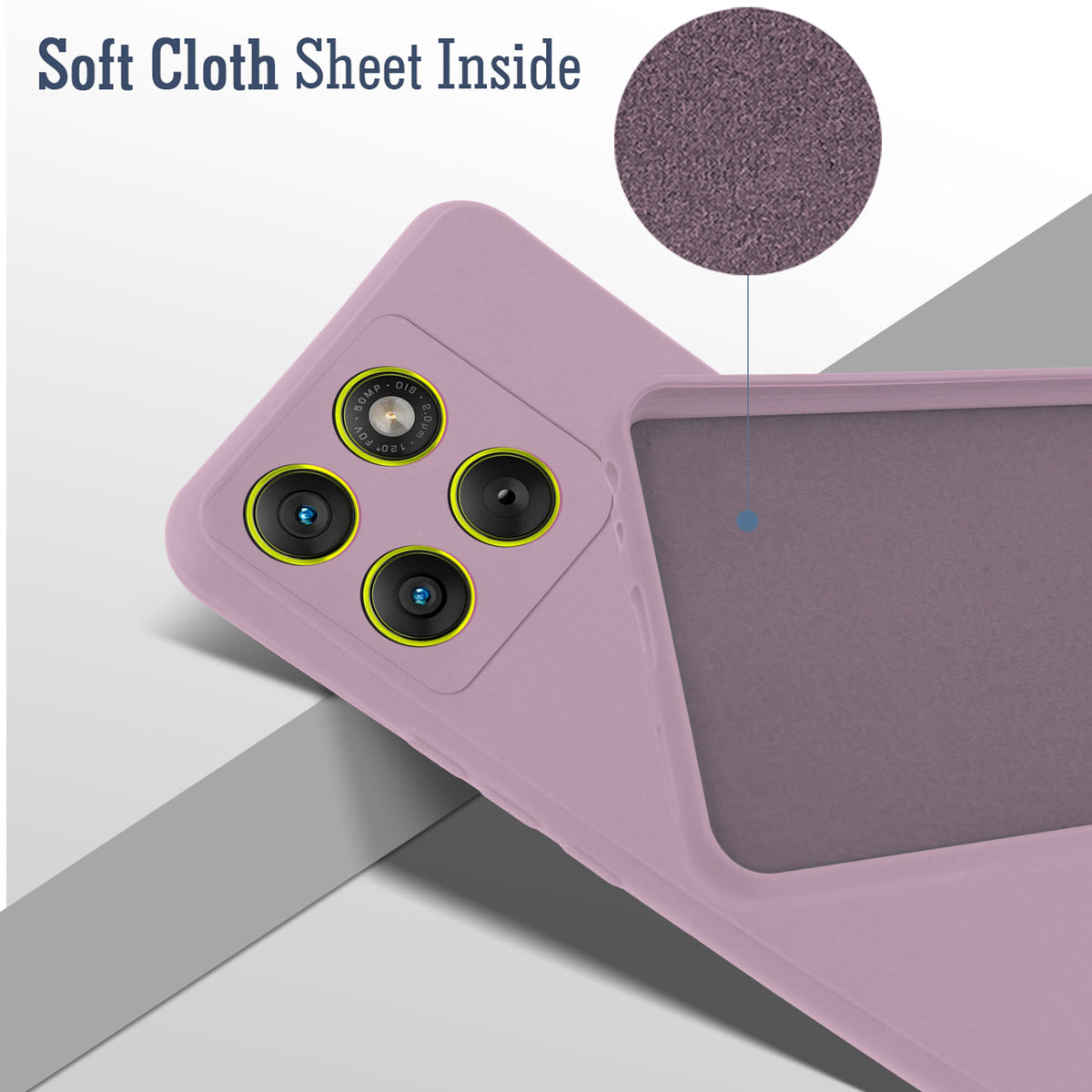 For Motorola Moto Edge 70 Back Cover Case (Matte Finish Silicone with Inside Fiber cloth)