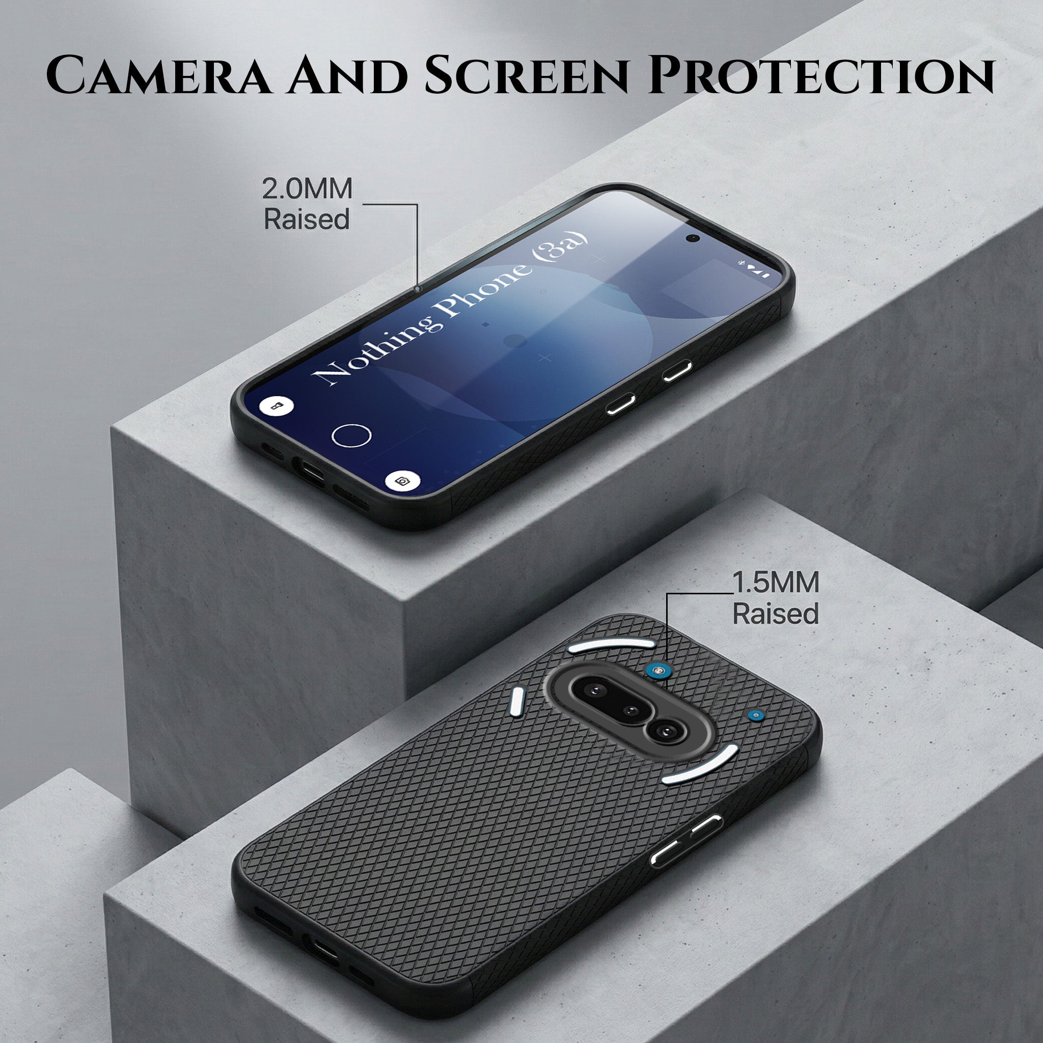 For Nothing Phone 3A Combo with Back Cover and 9H Tempered Glass (Liquid Silicone | Camera Protection | Oleophobic Coating Screen Glass)