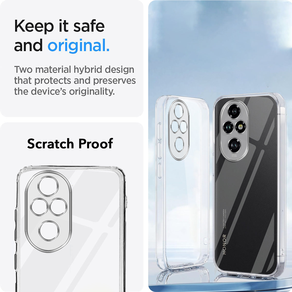 For Honor 200 5G Back Cover Case (Clear Shockproof Case with Camera Protection | Soft and Flexible | Transparent)
