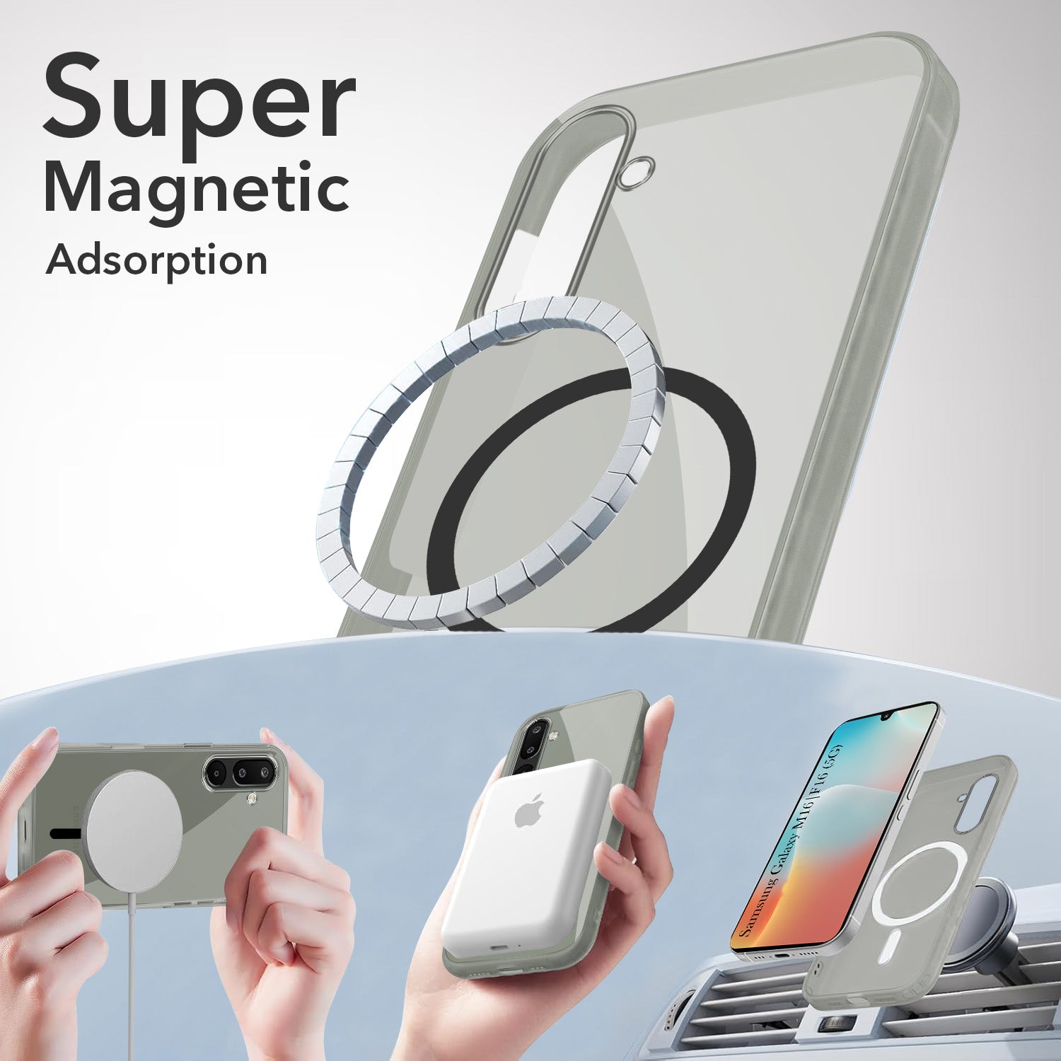For Samsung Galaxy M16 5G | Samsung Galaxy F16 5G Back Cover Case Lifetime Anti-Yellow MagSafe Compatible Clear (Sleek Hard Crystal | Shockproof and Camera Protection)