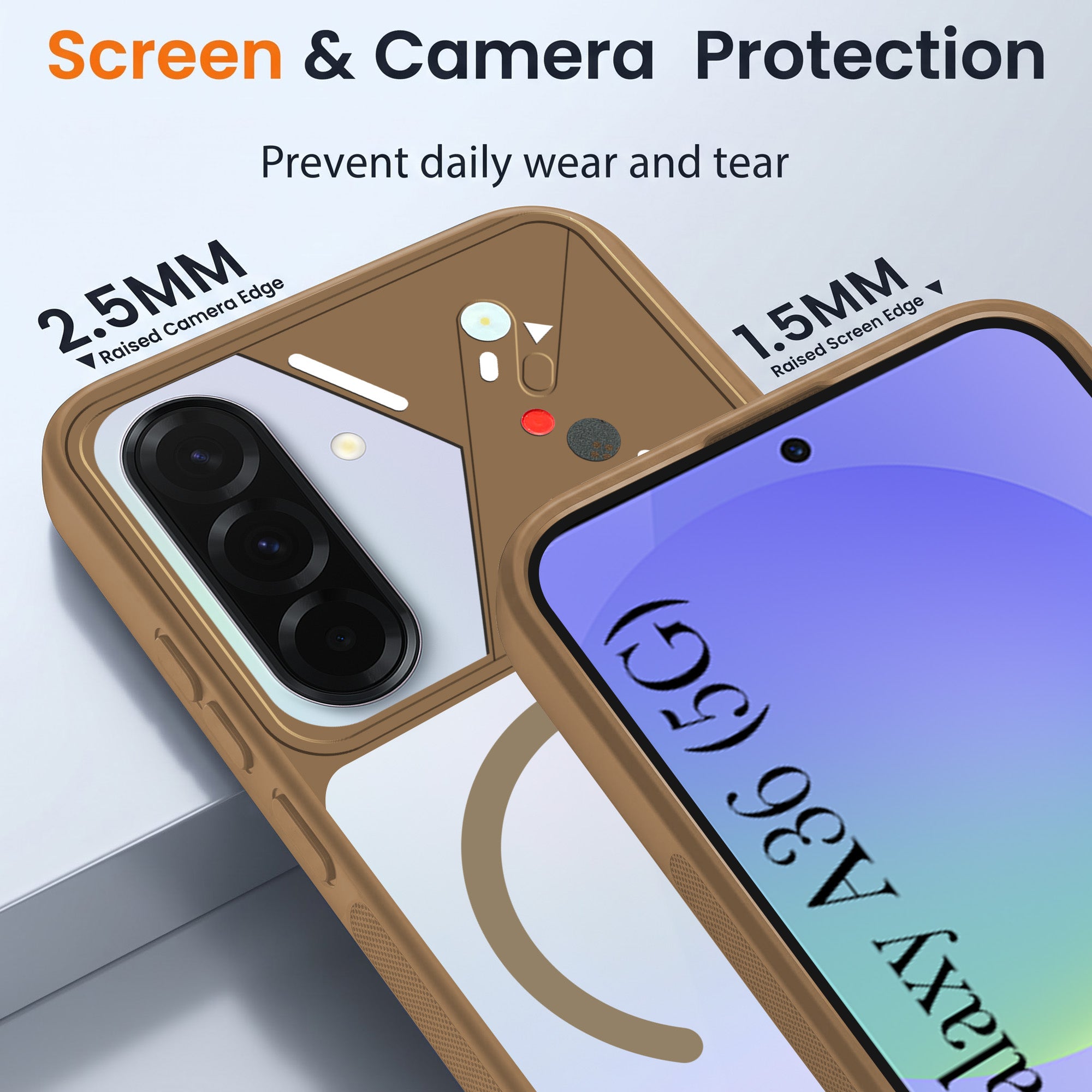For Samsung Galaxy A36 5G Back Cover Case Lifetime Anti-Yellow Clear (Camera Protection | Side Grip | Wireless MagSafe Compatible)