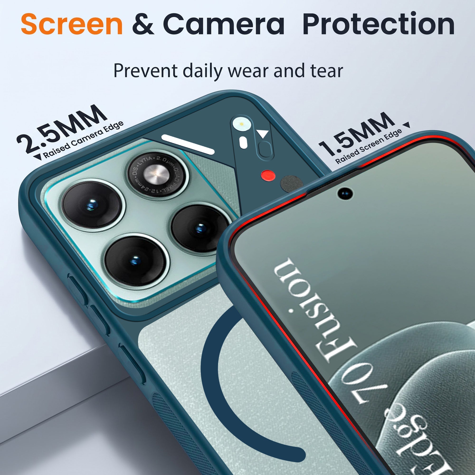 For Motorola Moto Edge 70 Fusion Back Cover Case Lifetime Anti-Yellow Clear (Camera Protection | Side Grip | Wireless MagSafe Compatible)