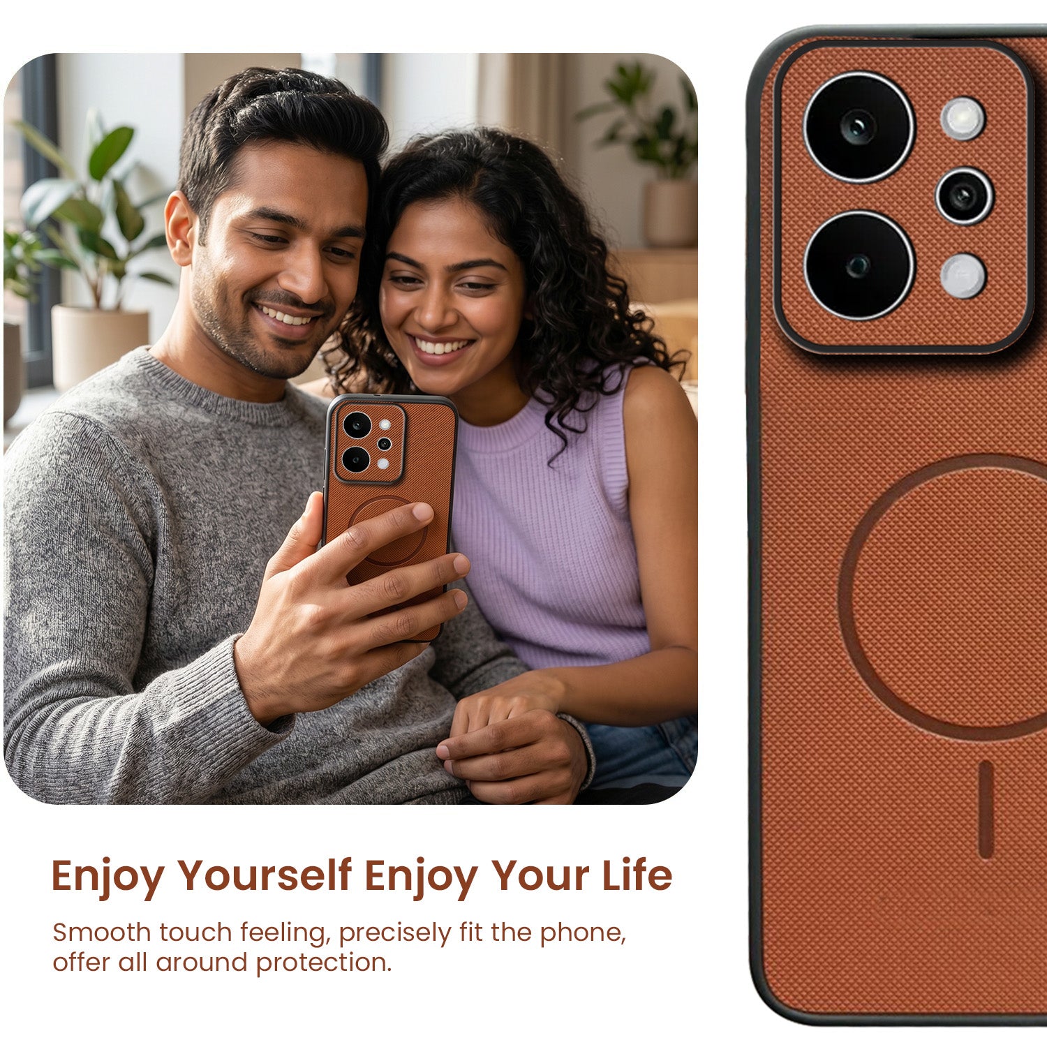 For Realme P4 Power 5G | Realme Narzo Power Back Cover Case PU Leather (Texture Grip Design | Professional Minimalist | Camera Protection | Soft and Flexible)