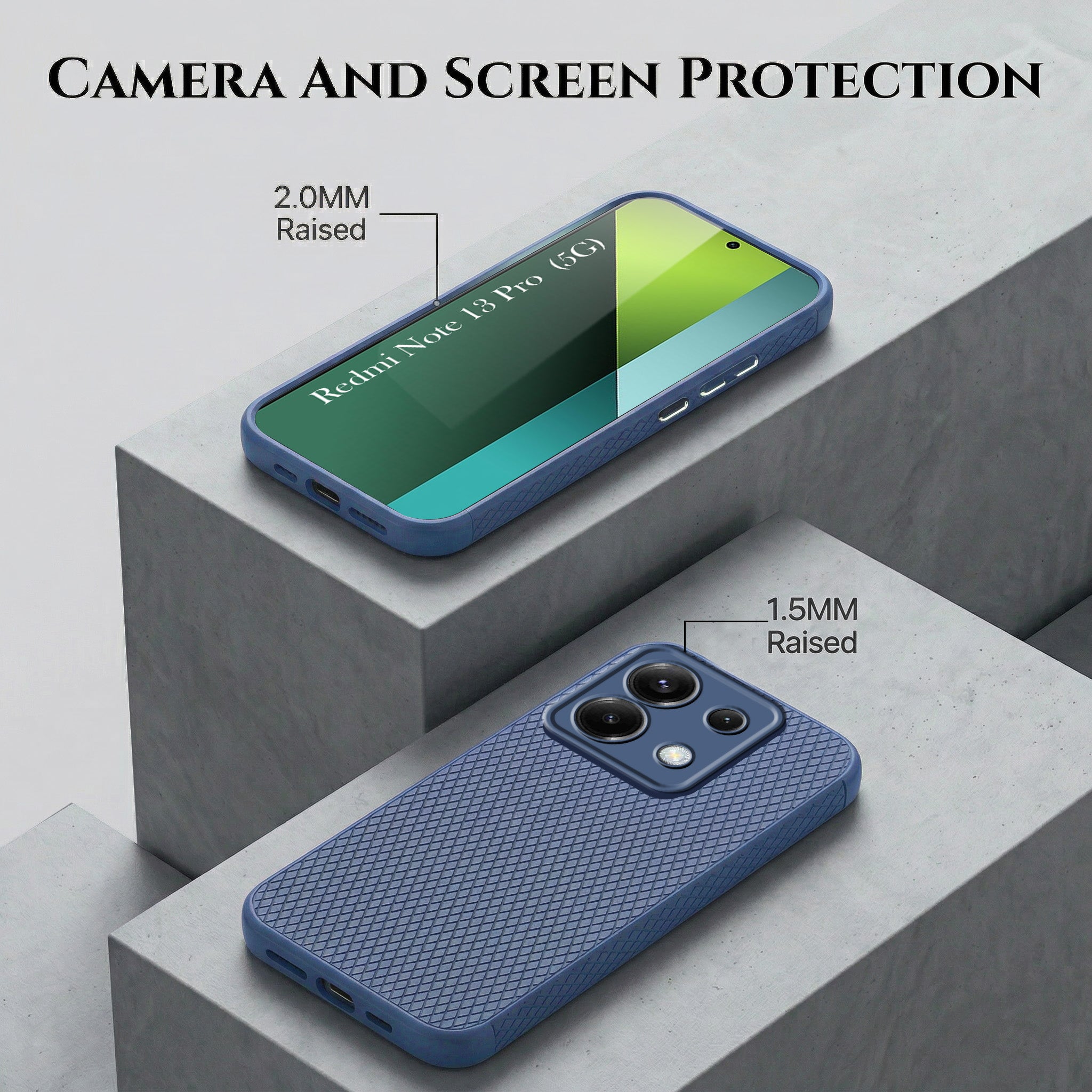 For Redmi Note 13 Pro Combo with Back Cover and 9H Tempered Glass (Liquid Silicone | Camera Protection | Oleophobic Coating Screen Glass)