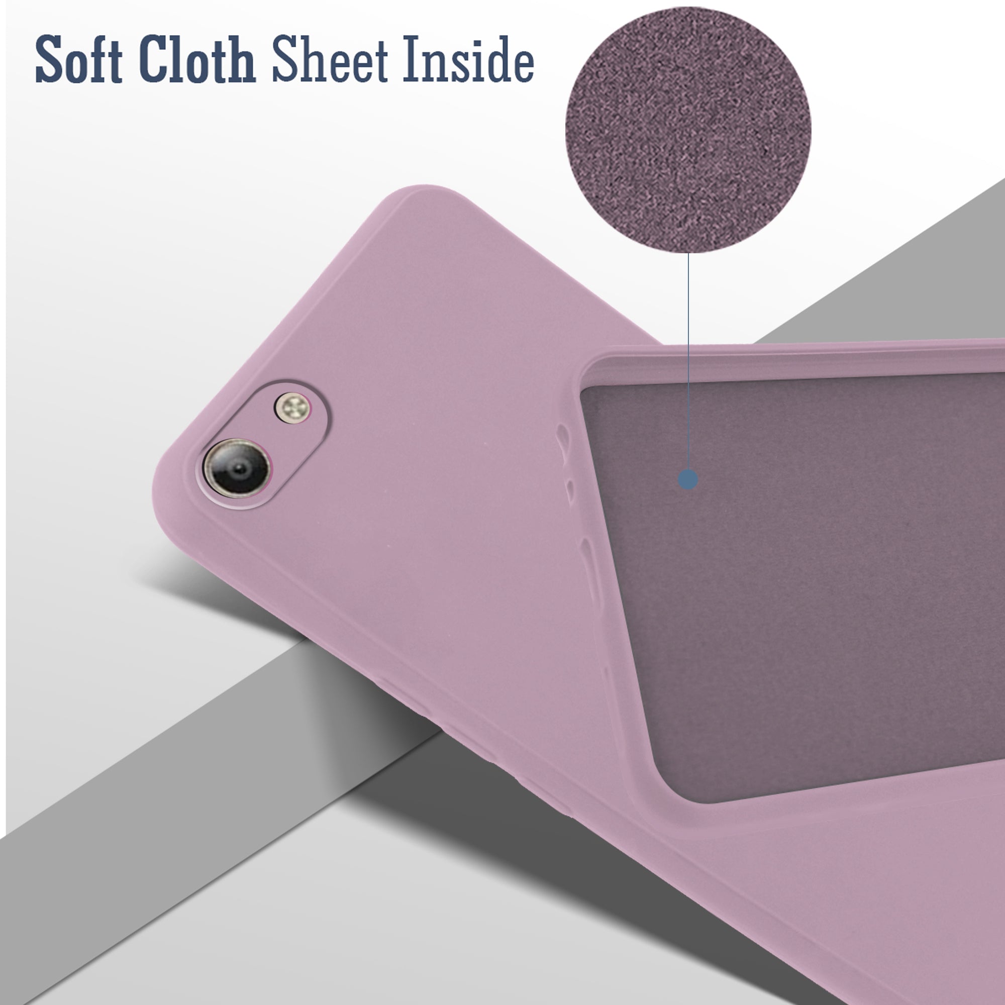 For Vivo Y53 Back Cover Case ( Matte Finish Silicone with Inside Fiber cloth)