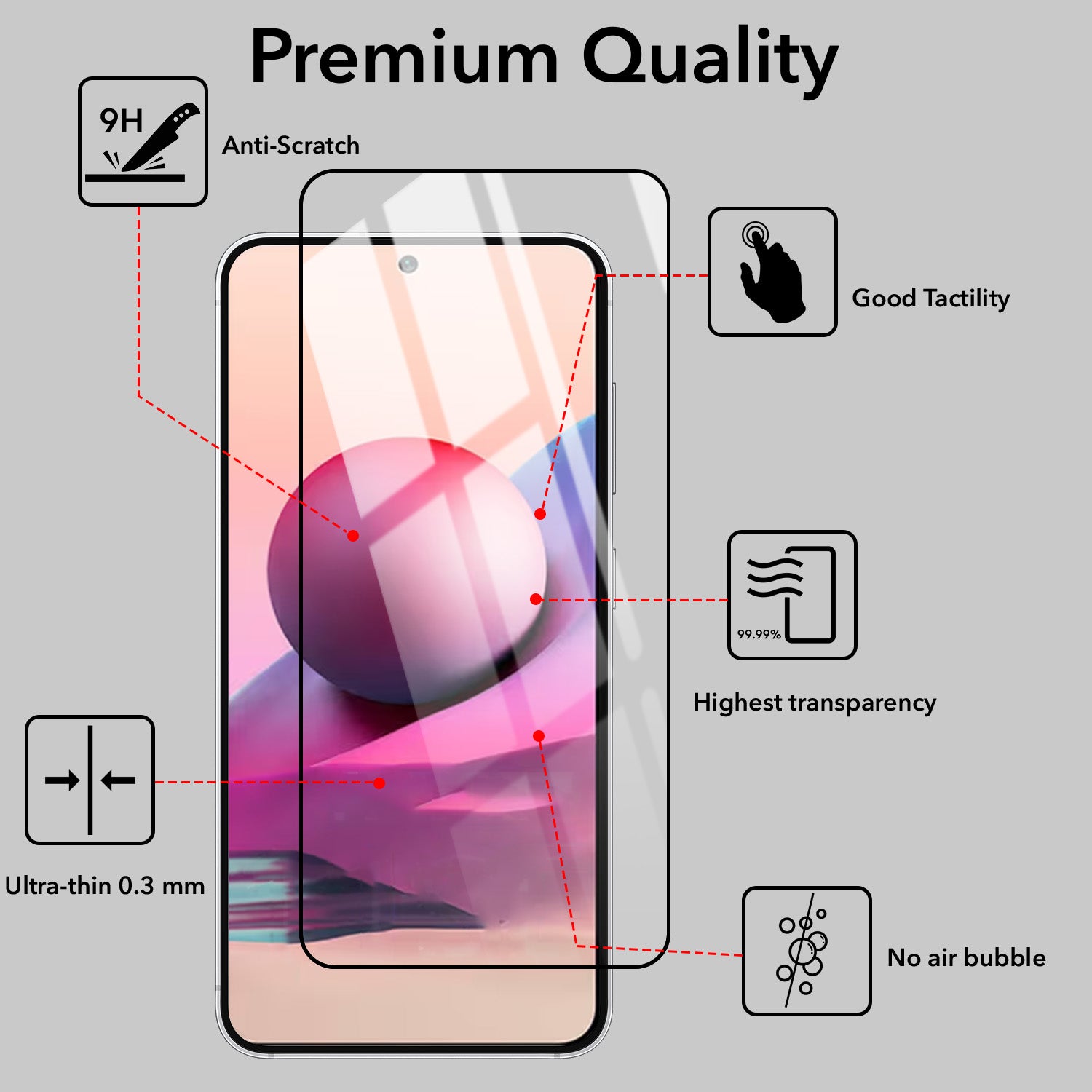 Tempered Glass For Redmi Note 11 SE Military-Grade Gorilla Screen Protector With Installation Kit | Shatterproof, Full Coverage, HD Clear, Scratch Resistant (Pack of 1)