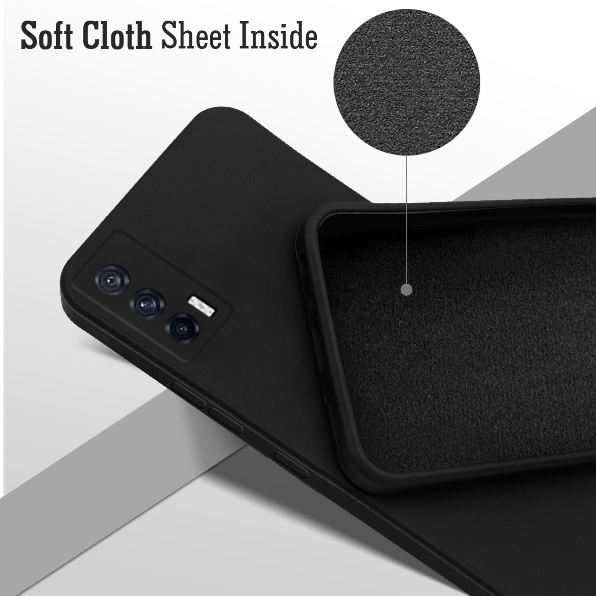 For Vivo iQOO 7 5G Back Cover Case (Matte Finish Silicone with Inside Fiber cloth)