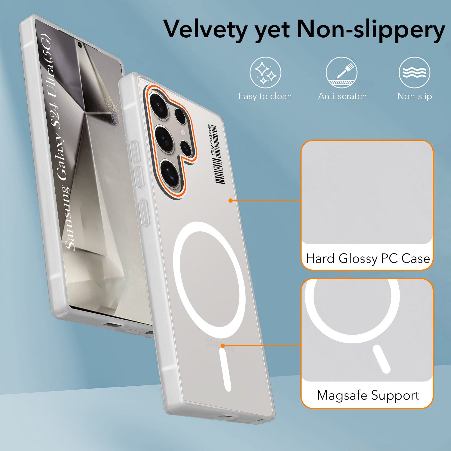 For Samsung Galaxy S24 Ultra Back Cover Case (Soft Touch | Camera Bump Protection | MagSafe Compatible | Matte Finish)